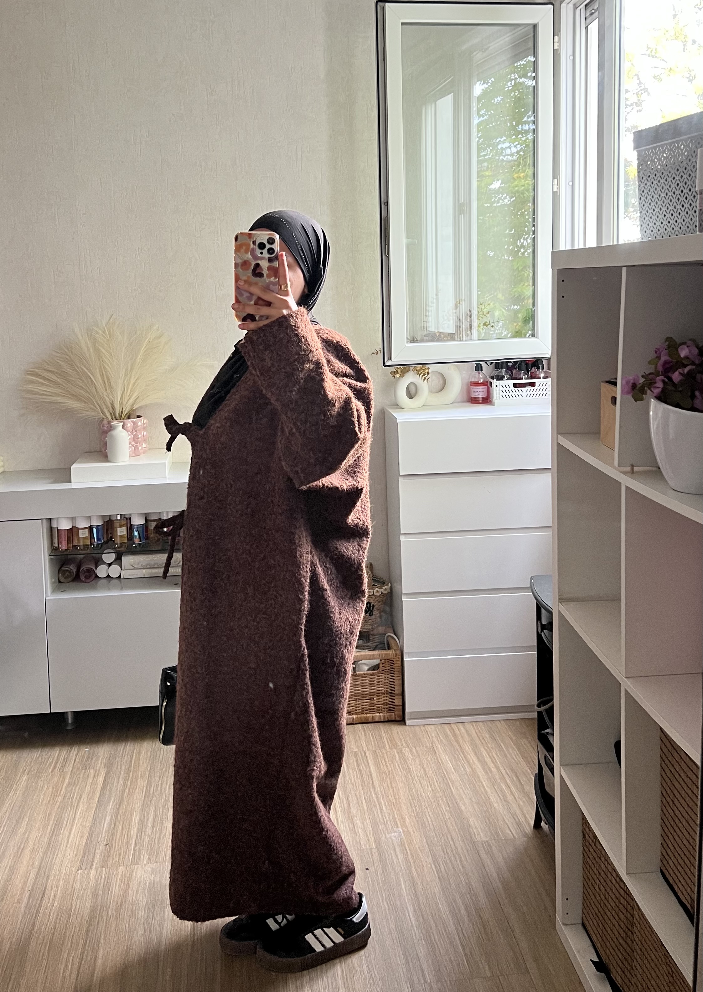 Long gilet manteau à nouer 