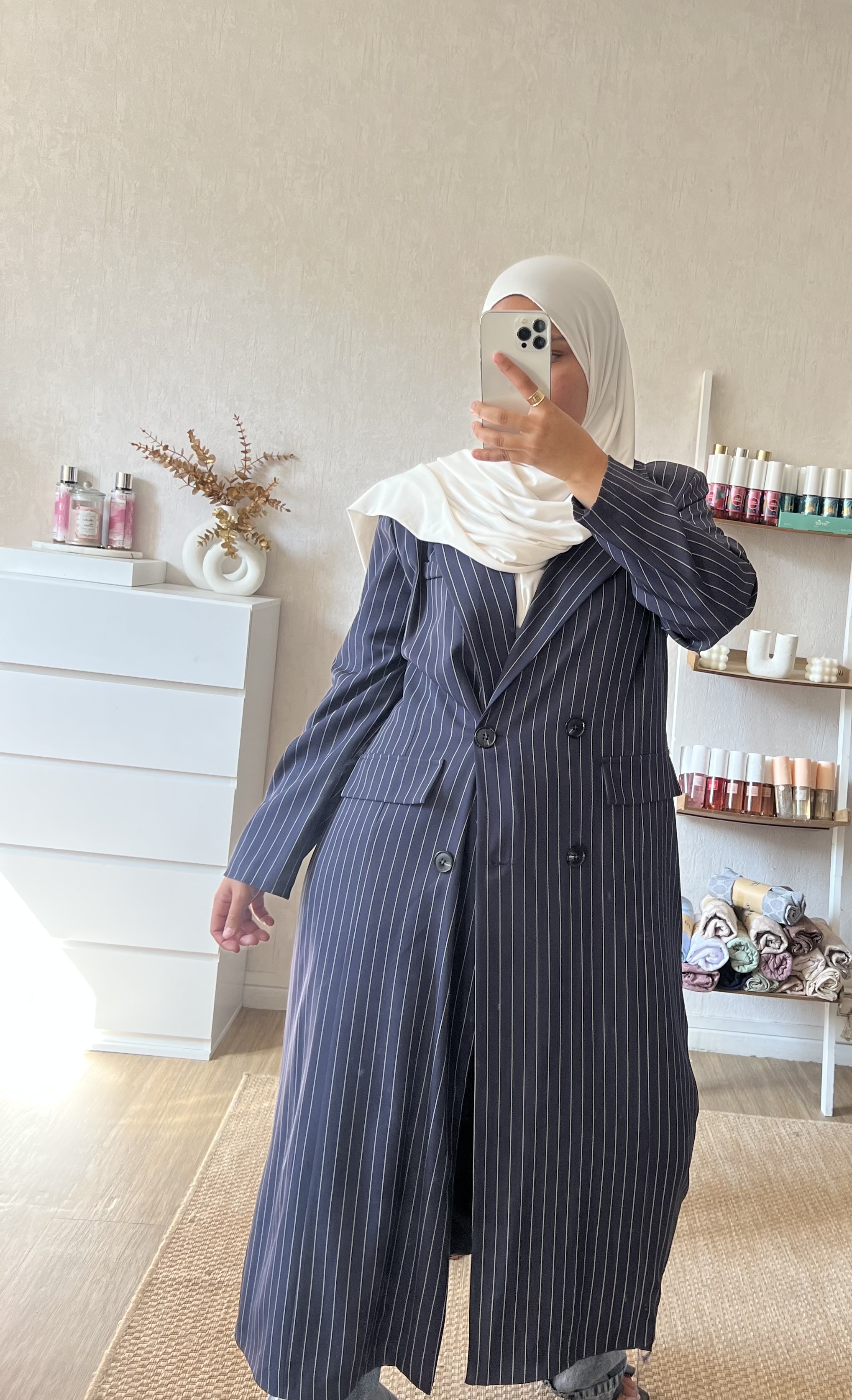 Blazer long à rayures