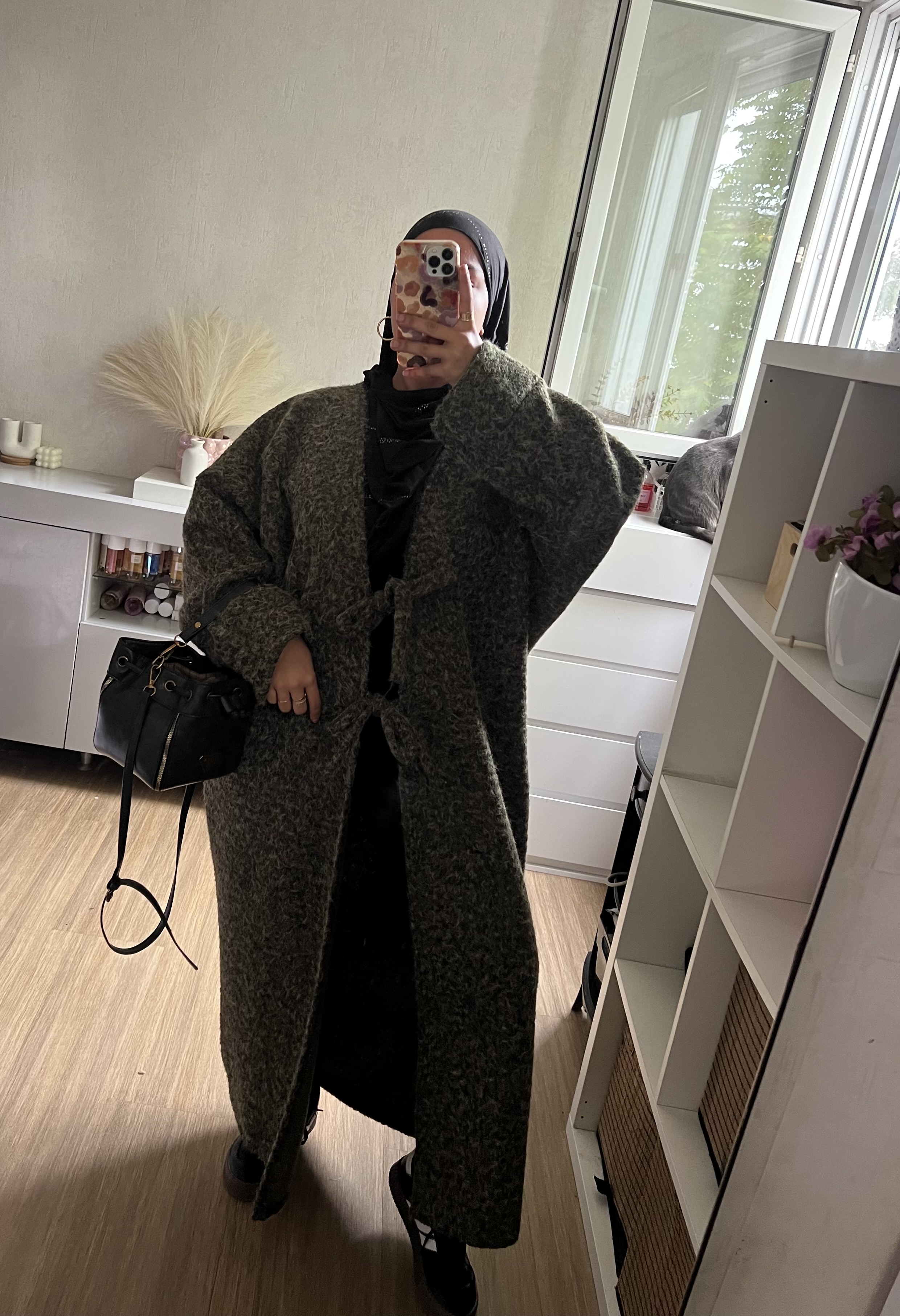 Long gilet manteau à nouer 