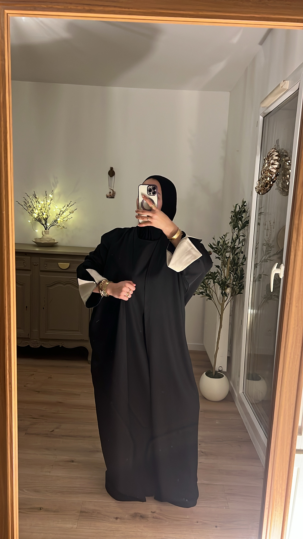 Abaya kimono bicolore 