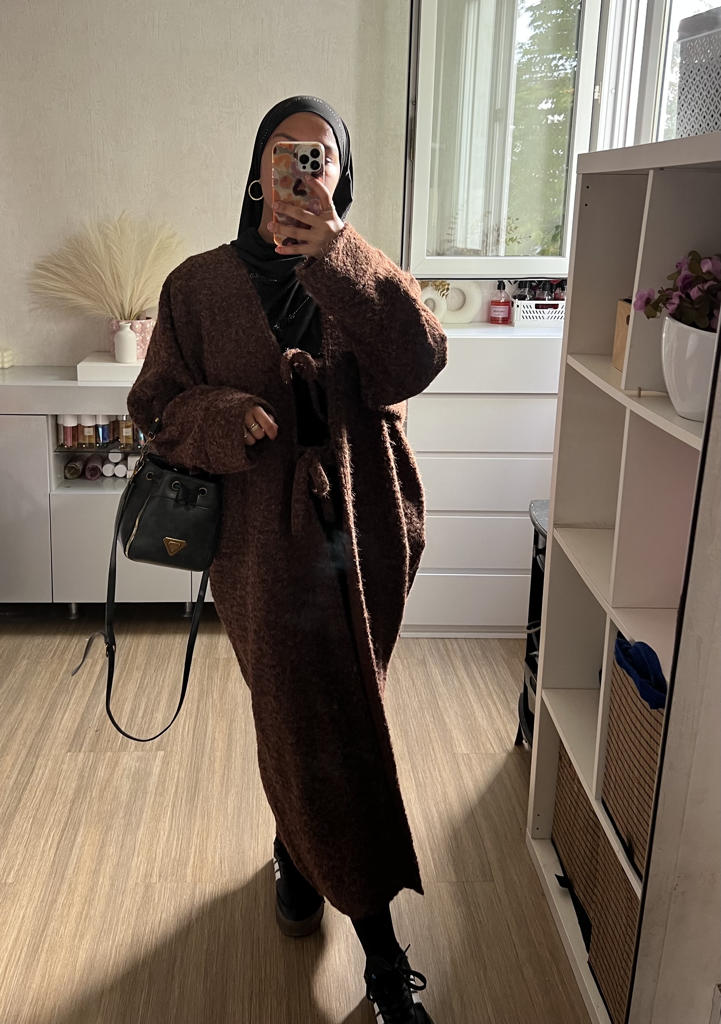 Long gilet manteau à nouer 