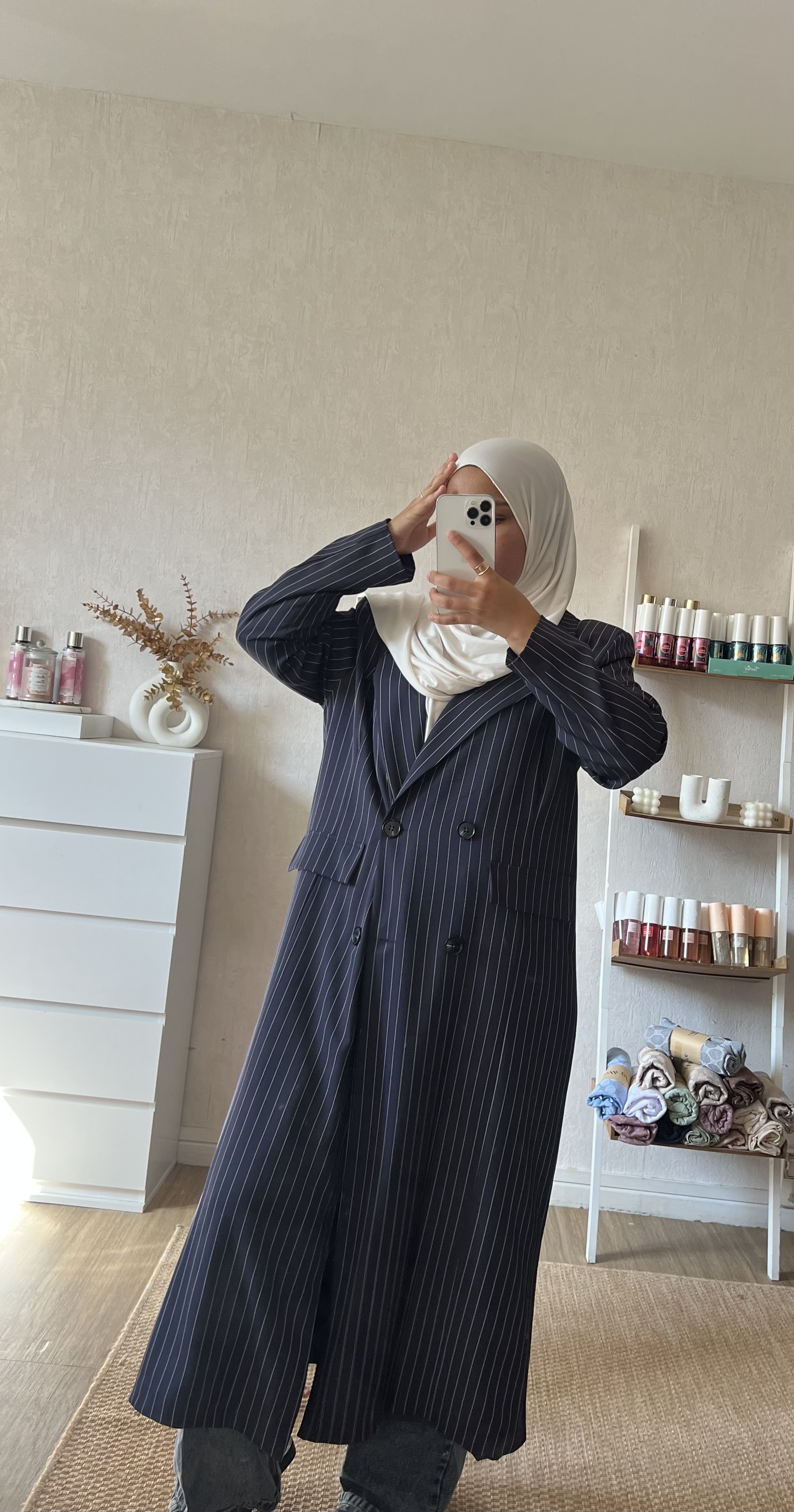 Blazer long à rayures