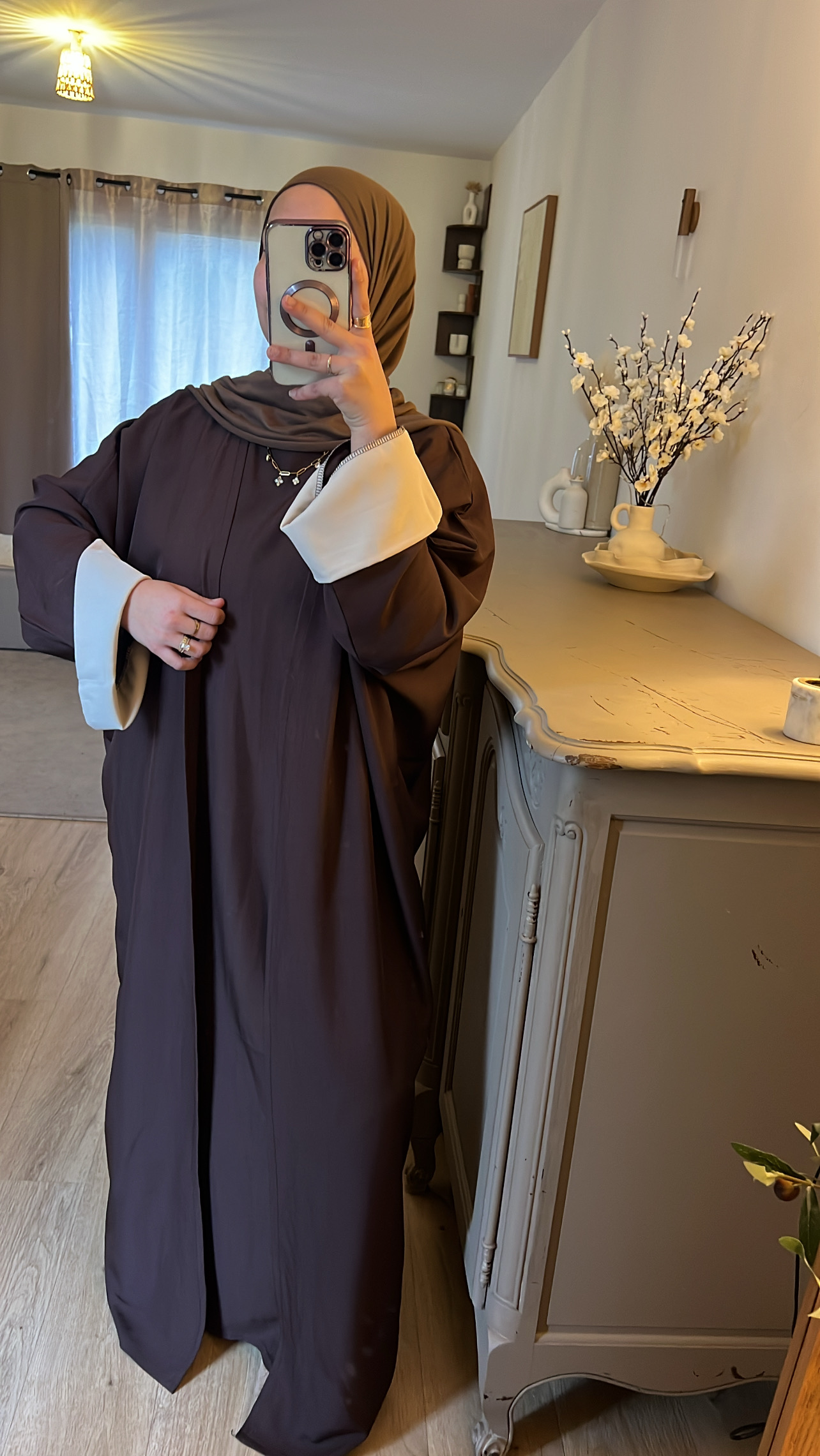 Abaya kimono bicolore 