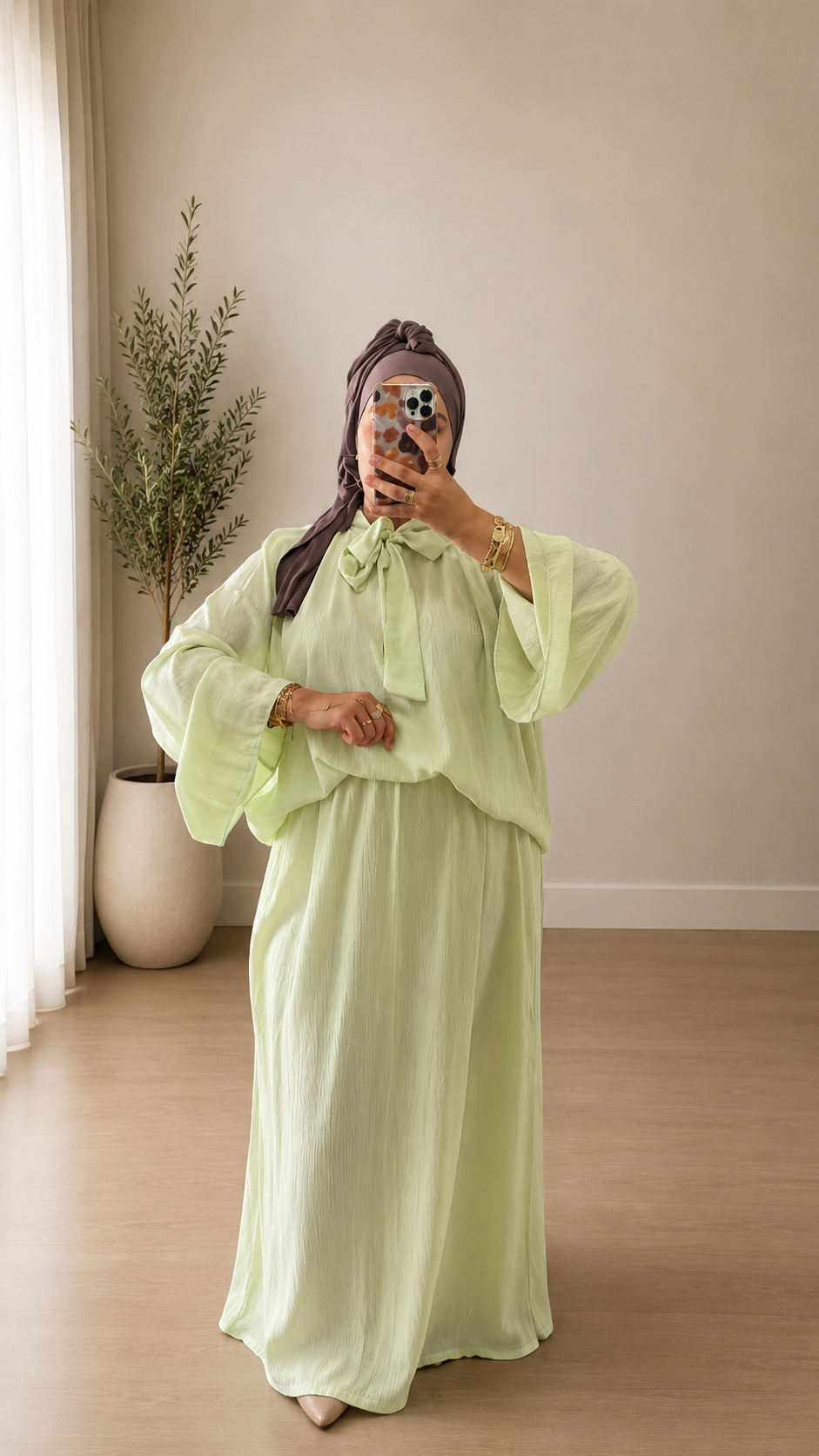 Robe Modeste Vert Pastel