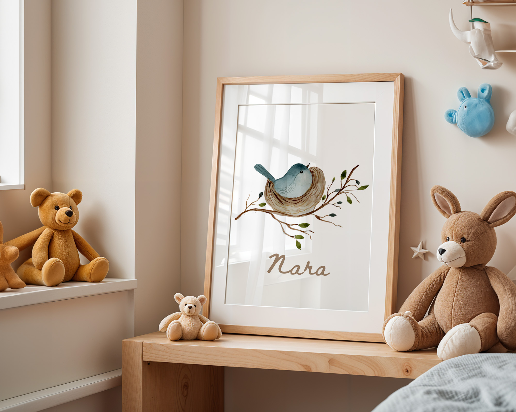 Little Blue Bird in the Nest