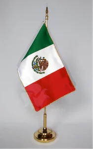 Bandera con Bordado Dorado y a Color para Escritorio