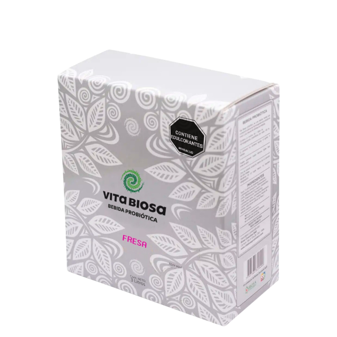 Bebida probiótica Vita Biosa Sabor Fresa – Caja bolsa dispensadora 3 litros