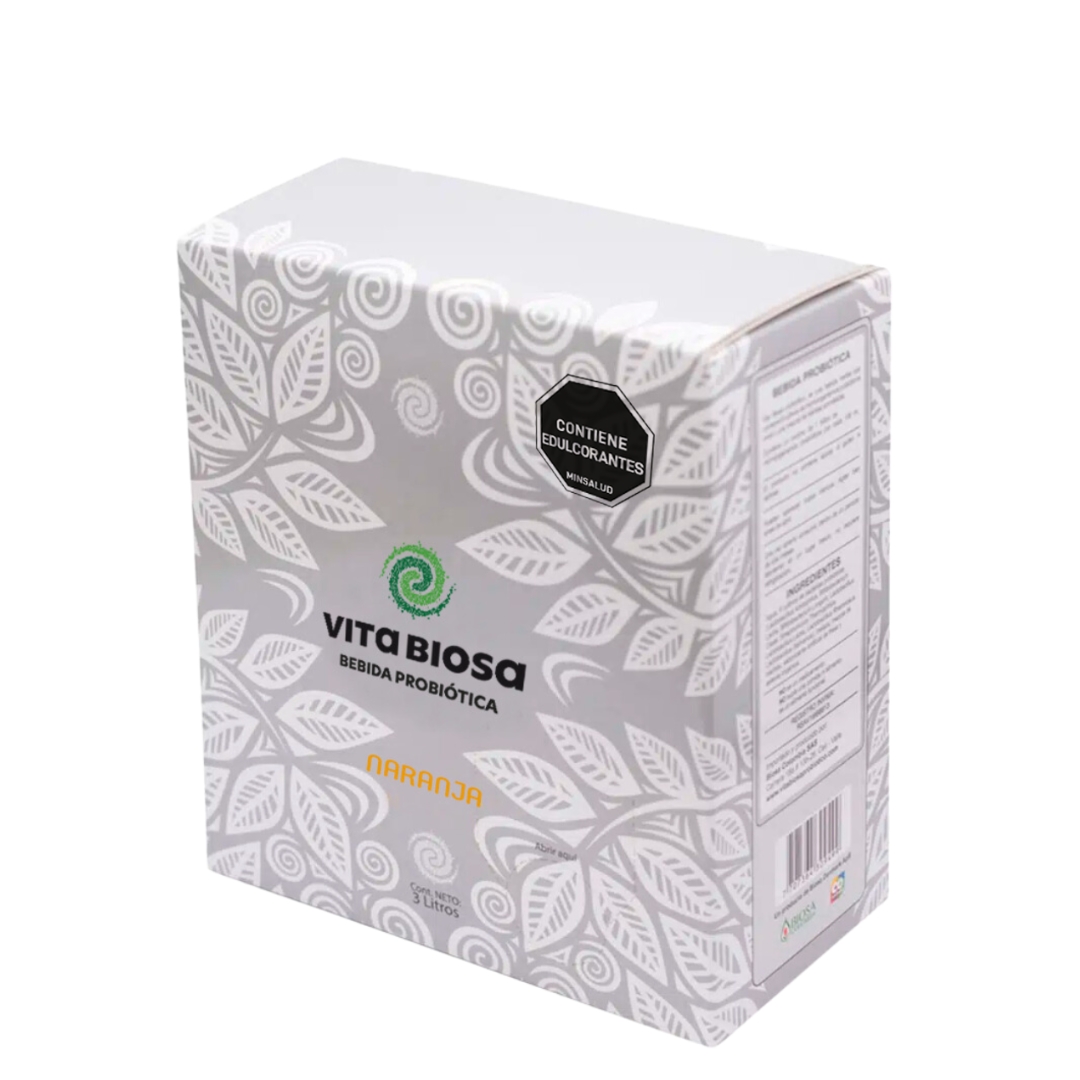 Bebida probiótica Vita Biosa Sabor Naranja– Caja bolsa dispensadora 3 litros