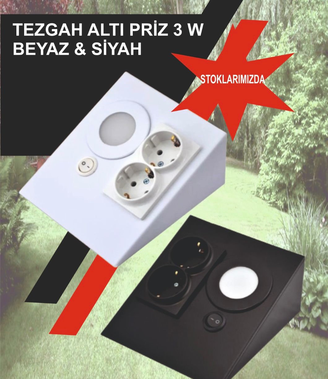 Tezgah Altı Priz 3W