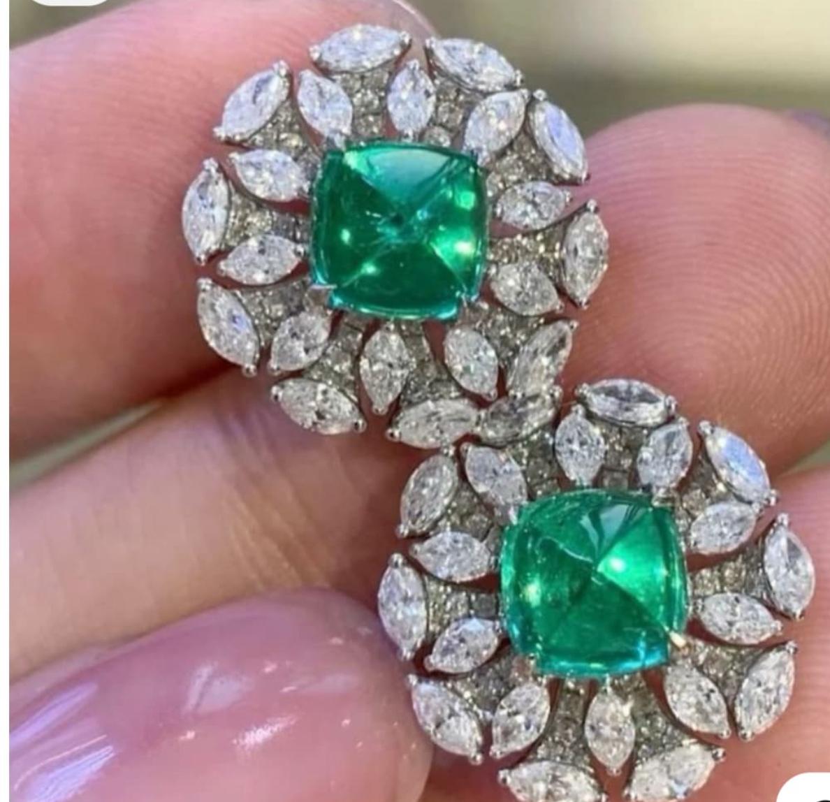 Emerald and Diamond Earrings
