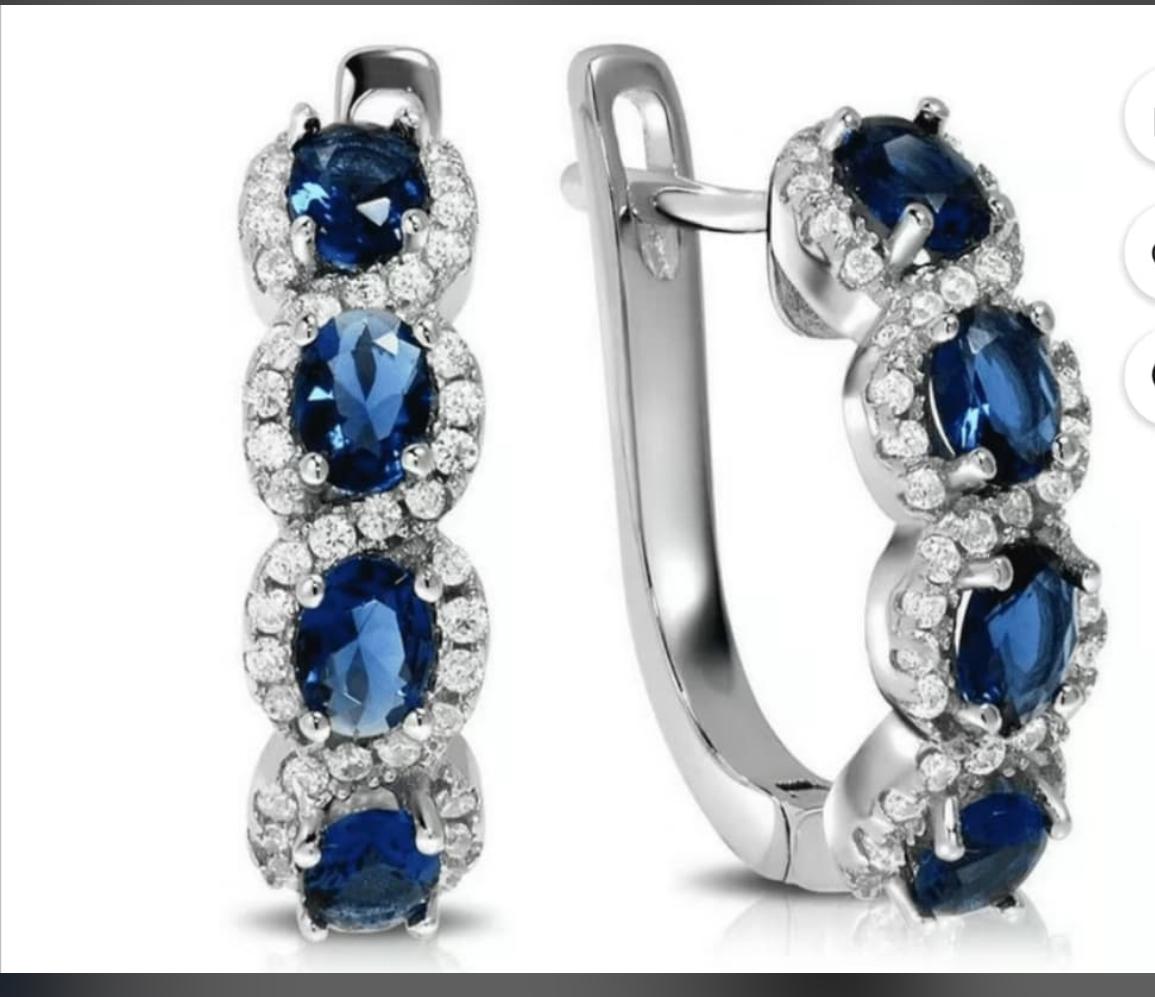 Blue Sapphire and Diamond Earrings