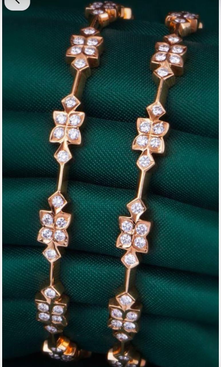 Gold Floral Bangles
