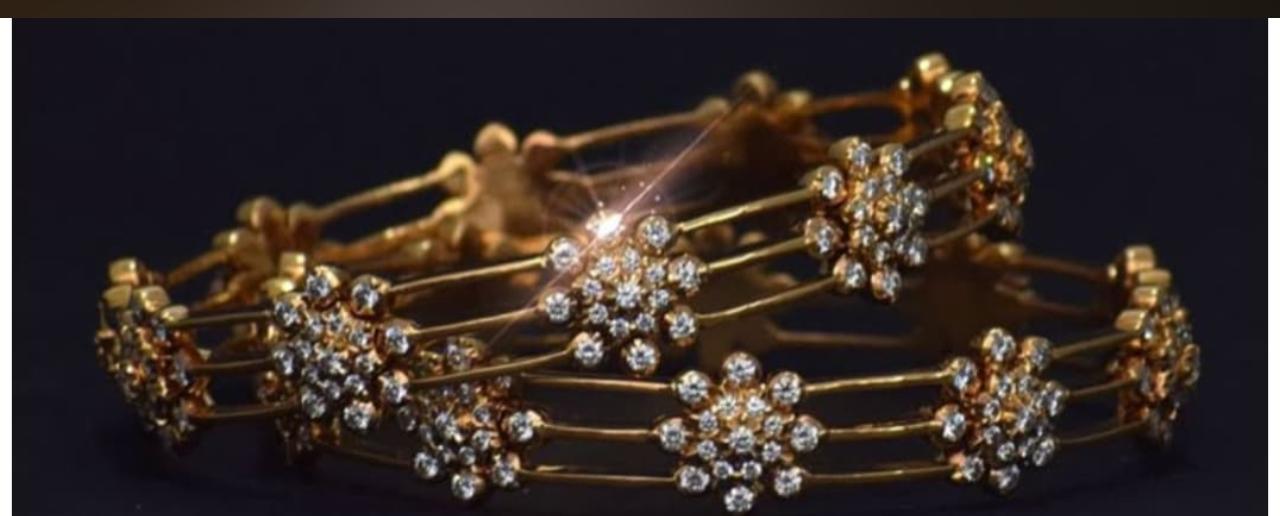 Gold and Diamond Bangles