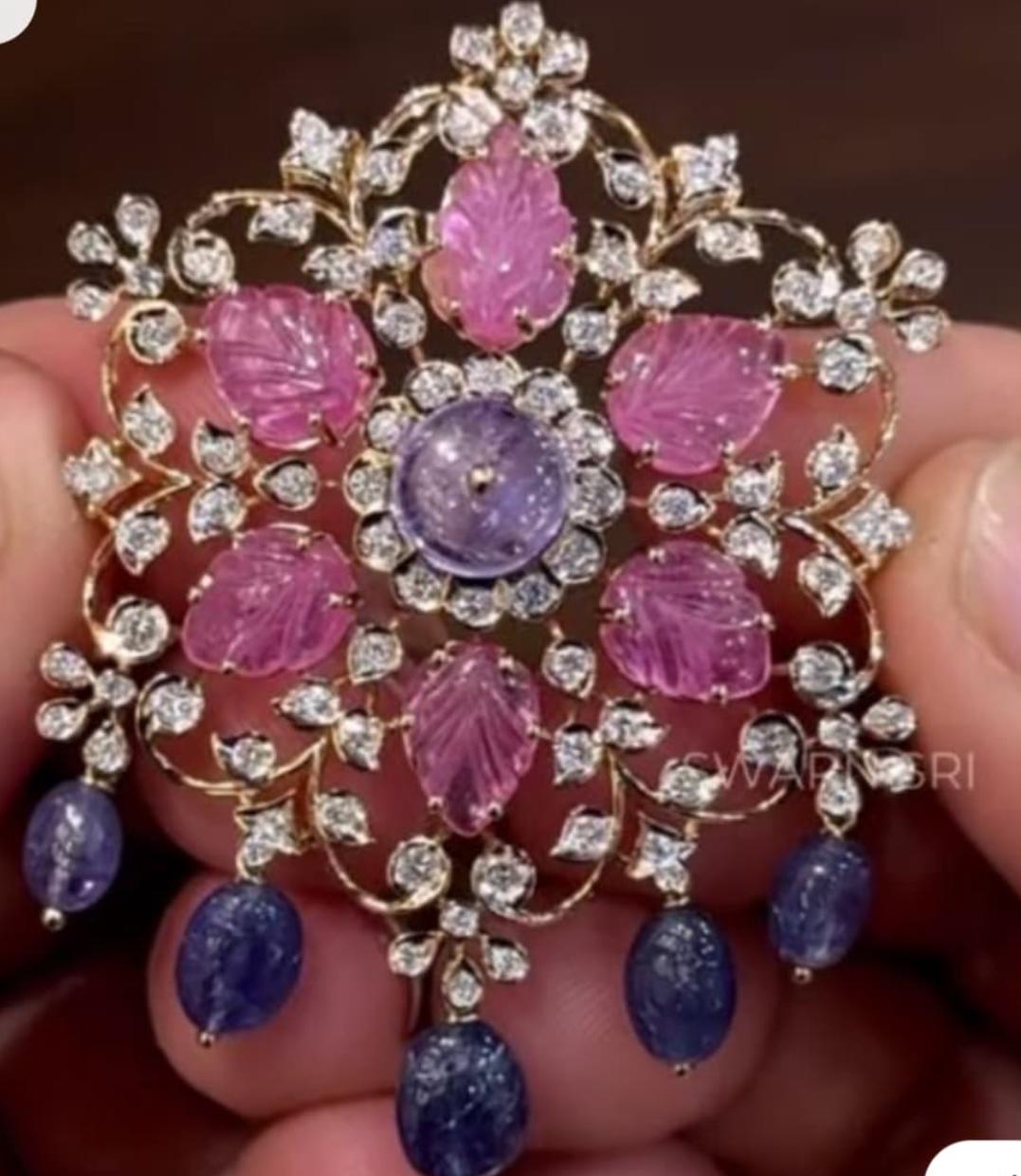 Exquisite Gemstone Brooch