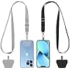 COCASES Phone Lanyard, Universal Theftproof Anti-Lost Elastic Tether Wrist Strap with Patch Compatible with Most Smartphones(Black)