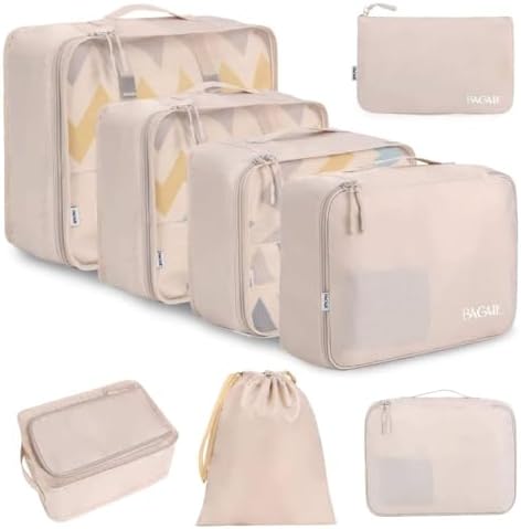 Cruise Approved Packing Cubes – 7 Piece Set with Laundry Bag, Shoe Bag & Accessory Pouch 