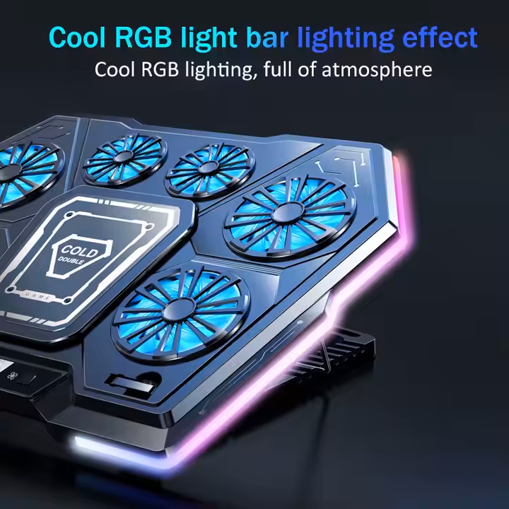 Laptop Cooler D13 – 6-Fan RGB Cooling Pad with LCD Display
