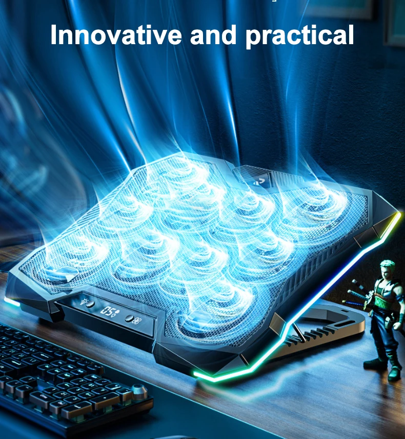D11 Gaming Laptop Cooler – RGB, 10 Fans, Ultra-Quiet