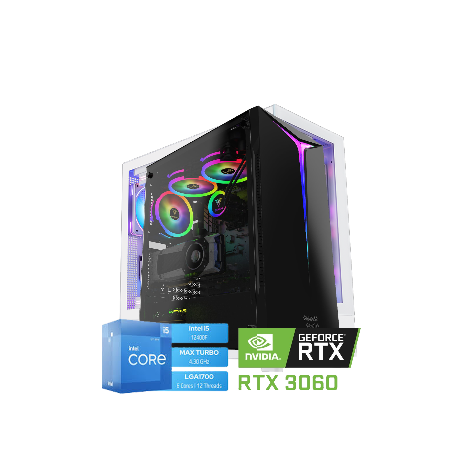 Gaming PC – Intel i5-12400F | H610M-S | 16GB DDR5 | RTX 3060 12GB | 500 GB Kingston Nvme |