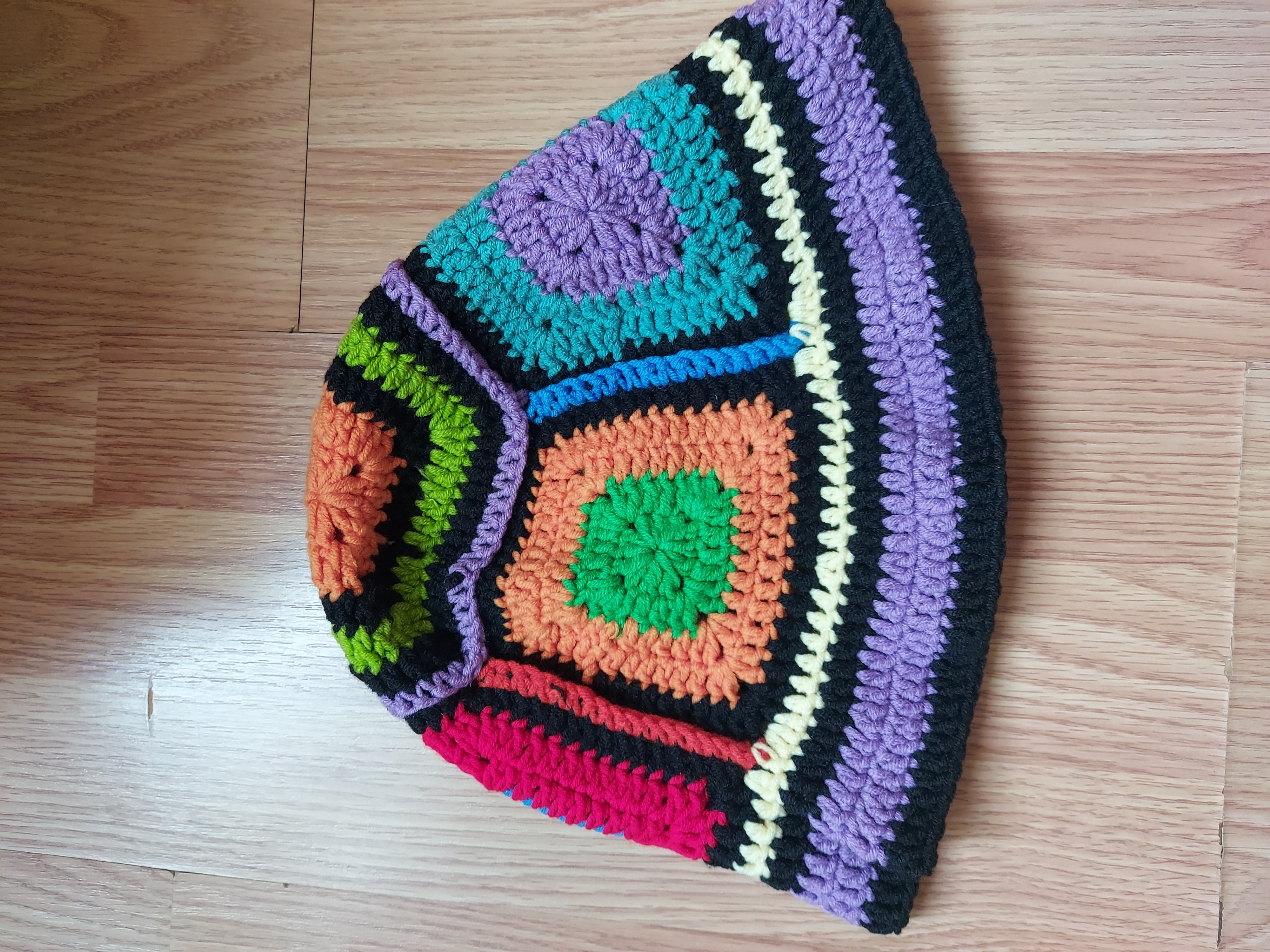 Crochet Granny Square Bucket Hat