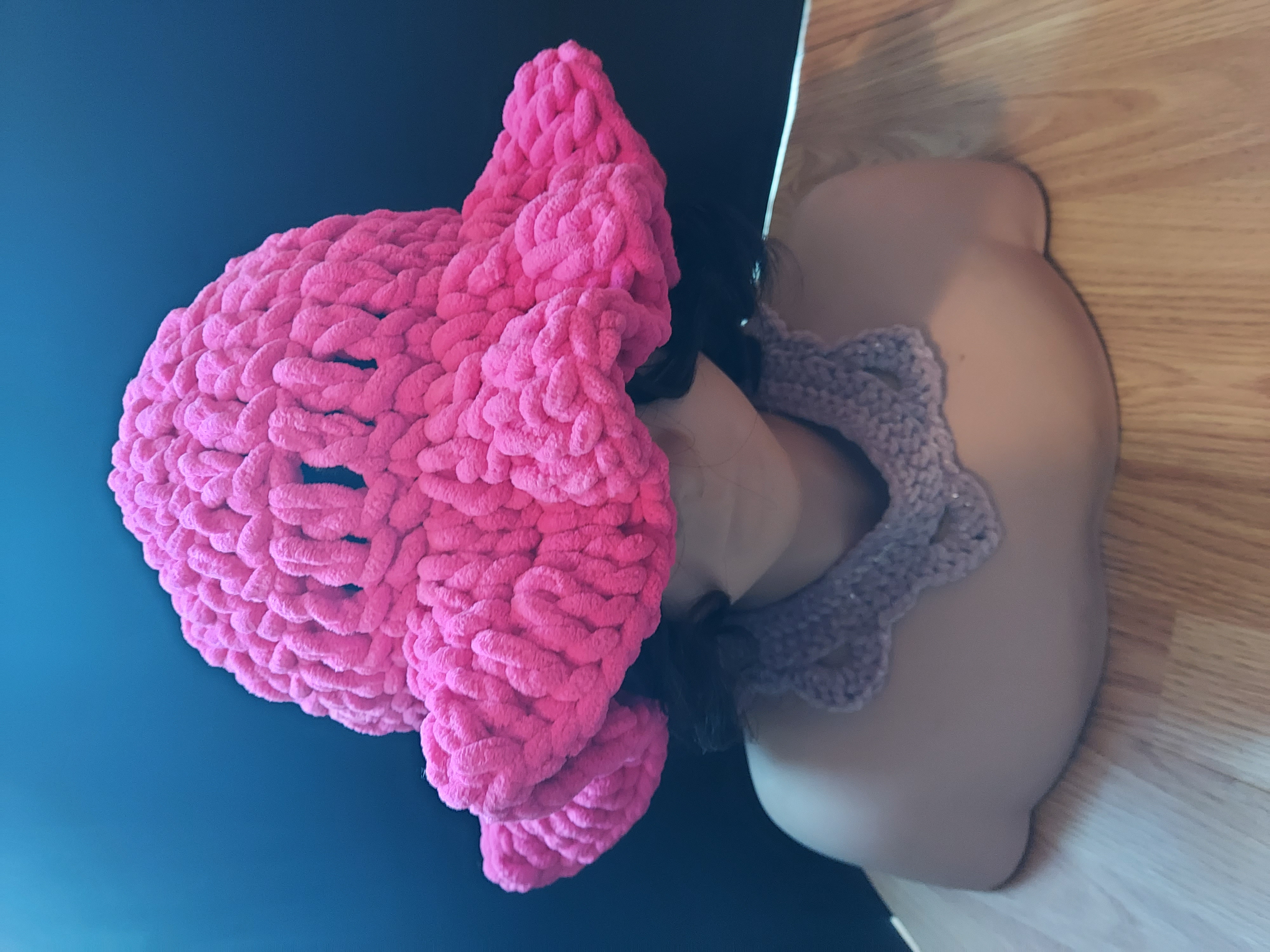 Chunky Crochet Ruffle Hat