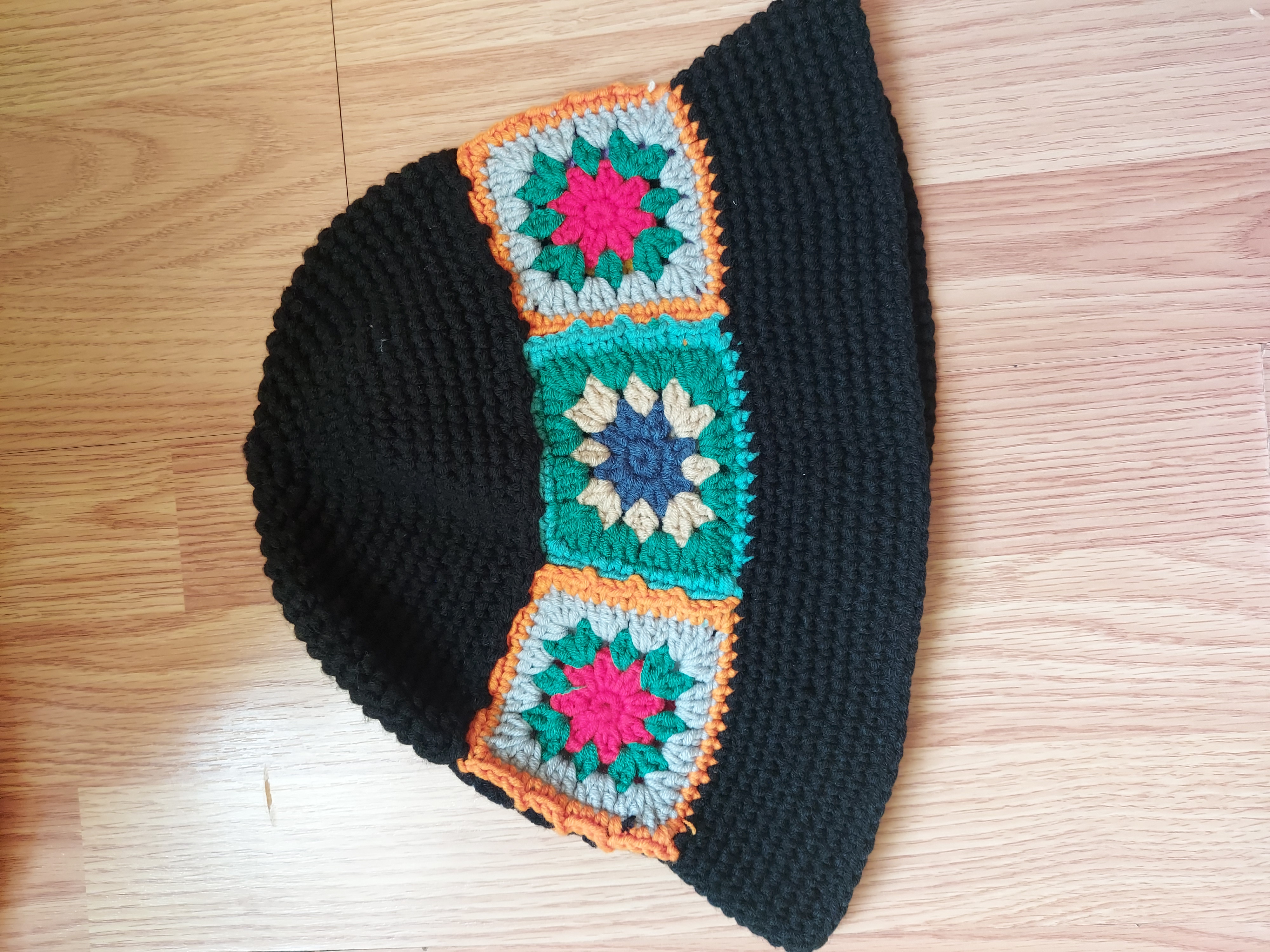 Crochet Granny Square Bucket Hat