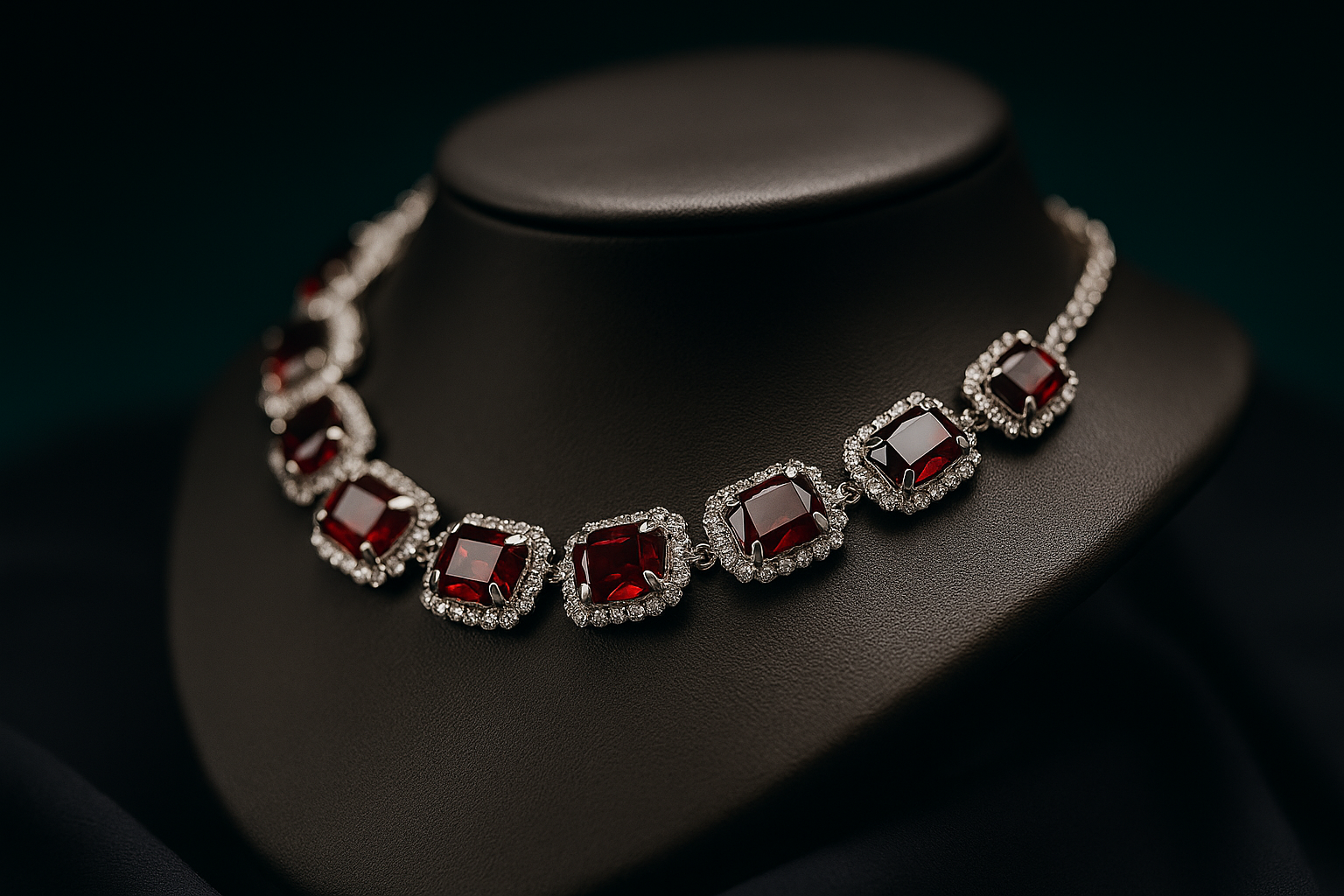 Elegant Ruby and Diamond Jewelry Set