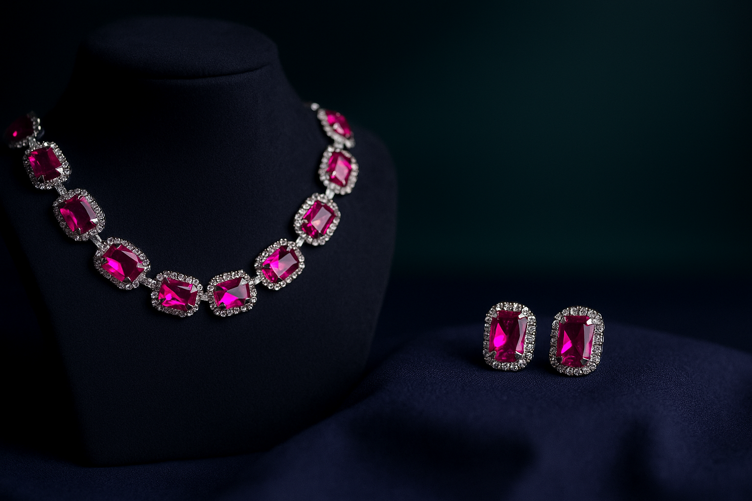 Ruby and Diamond Jewelry Set