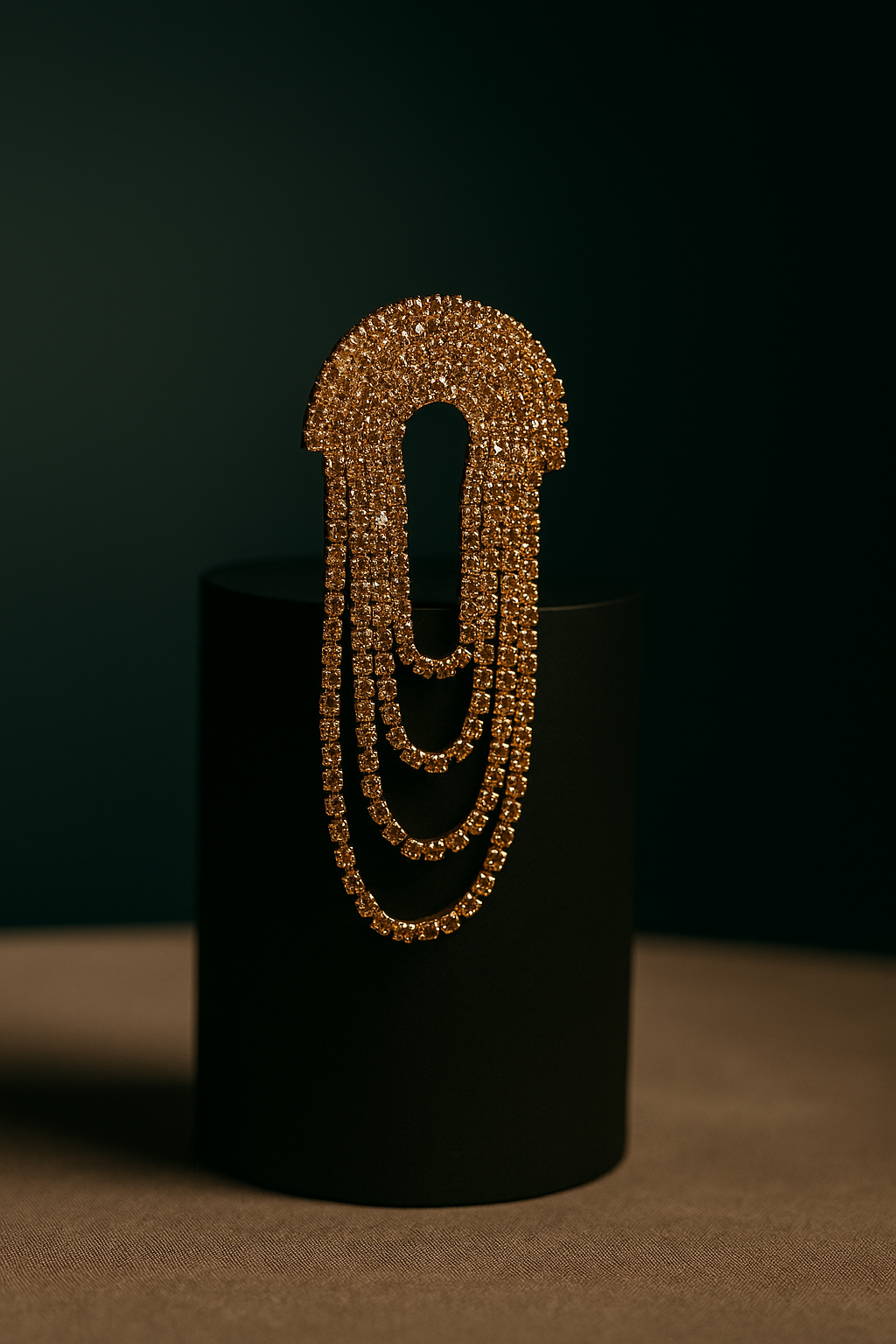 Gold Rhinestone Chandelier Earrings