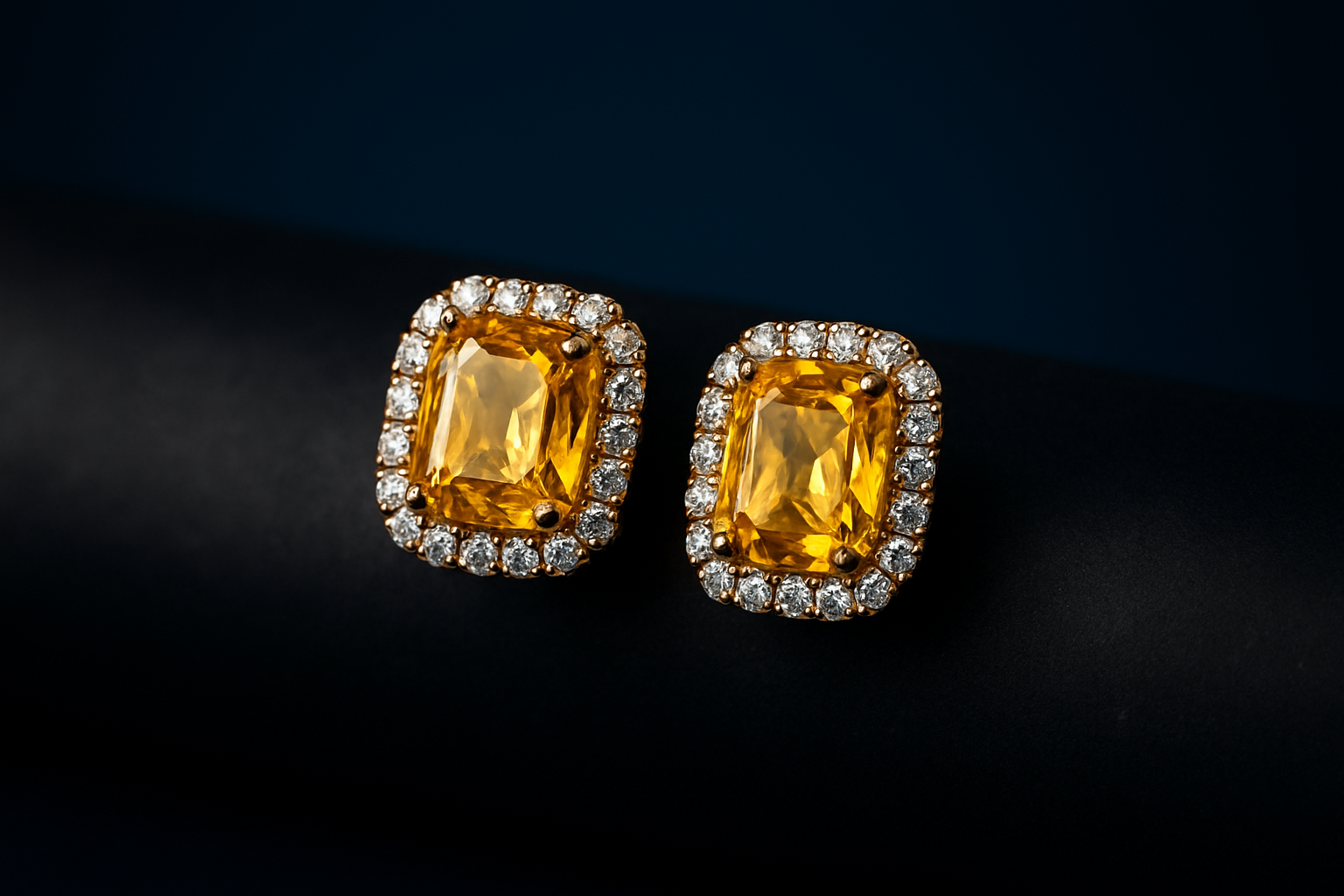 Elegant Yellow Gemstone Necklace and Earring Set