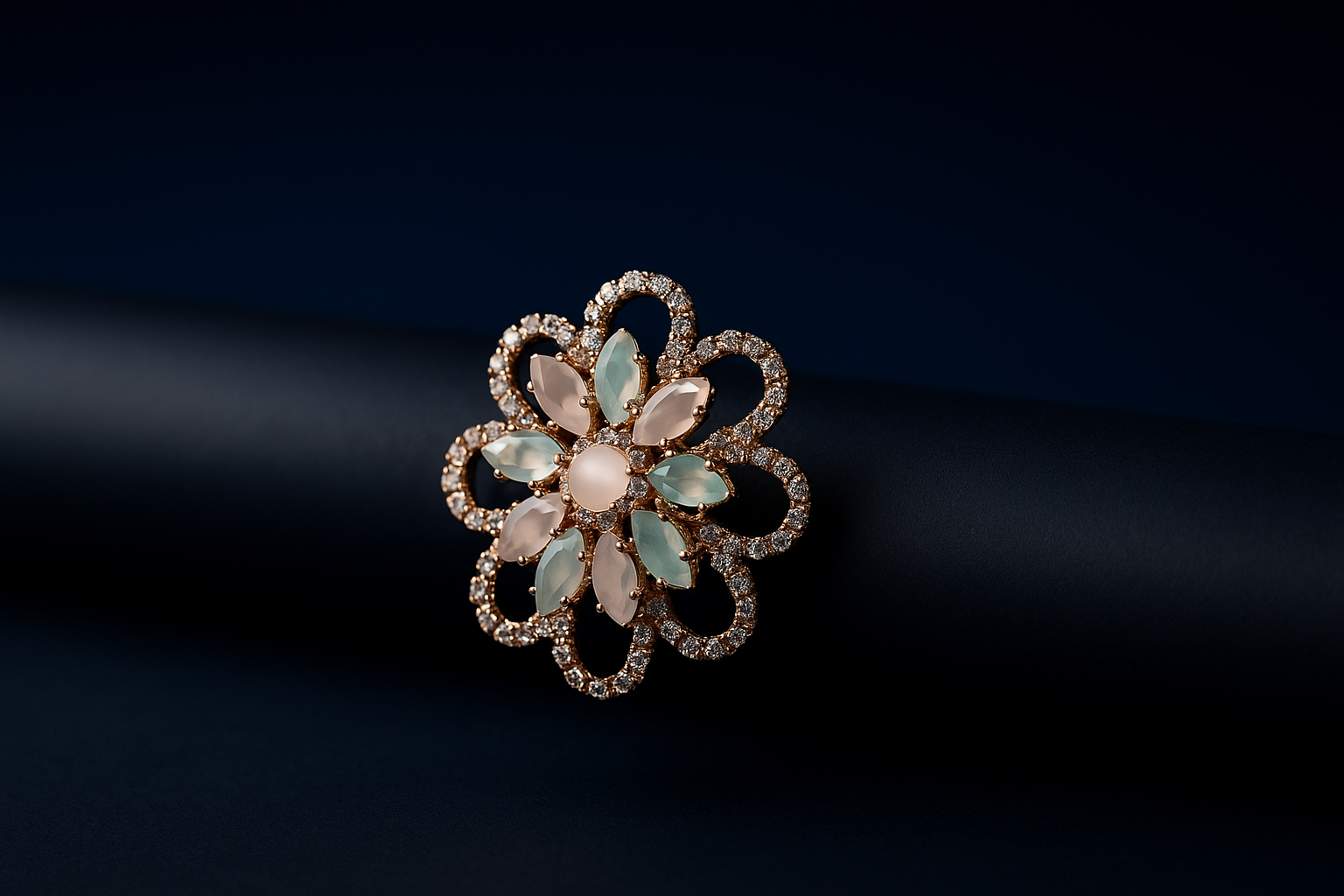 Elegant Floral Gold Rings