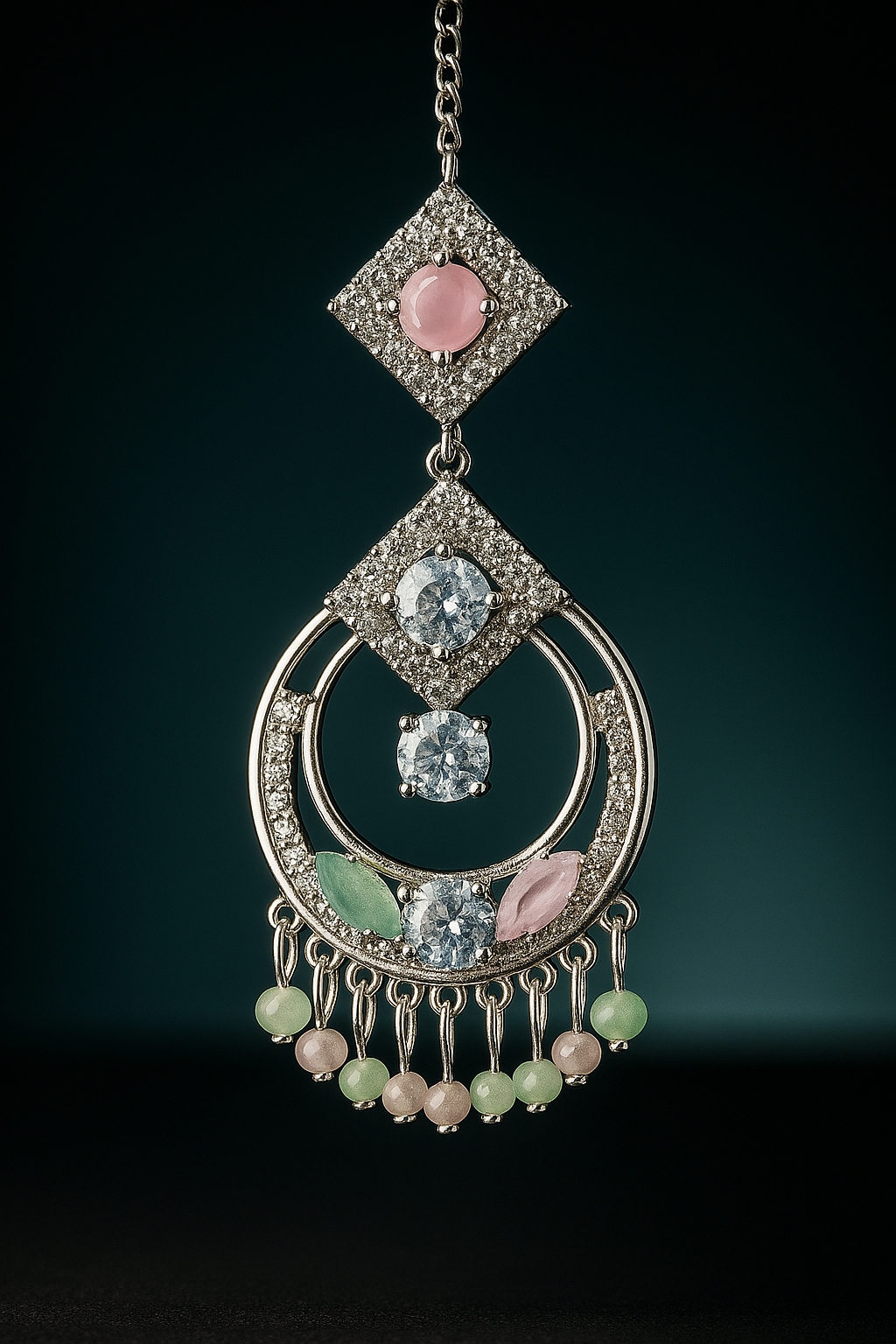 Elegant gemstone chandelier earrings