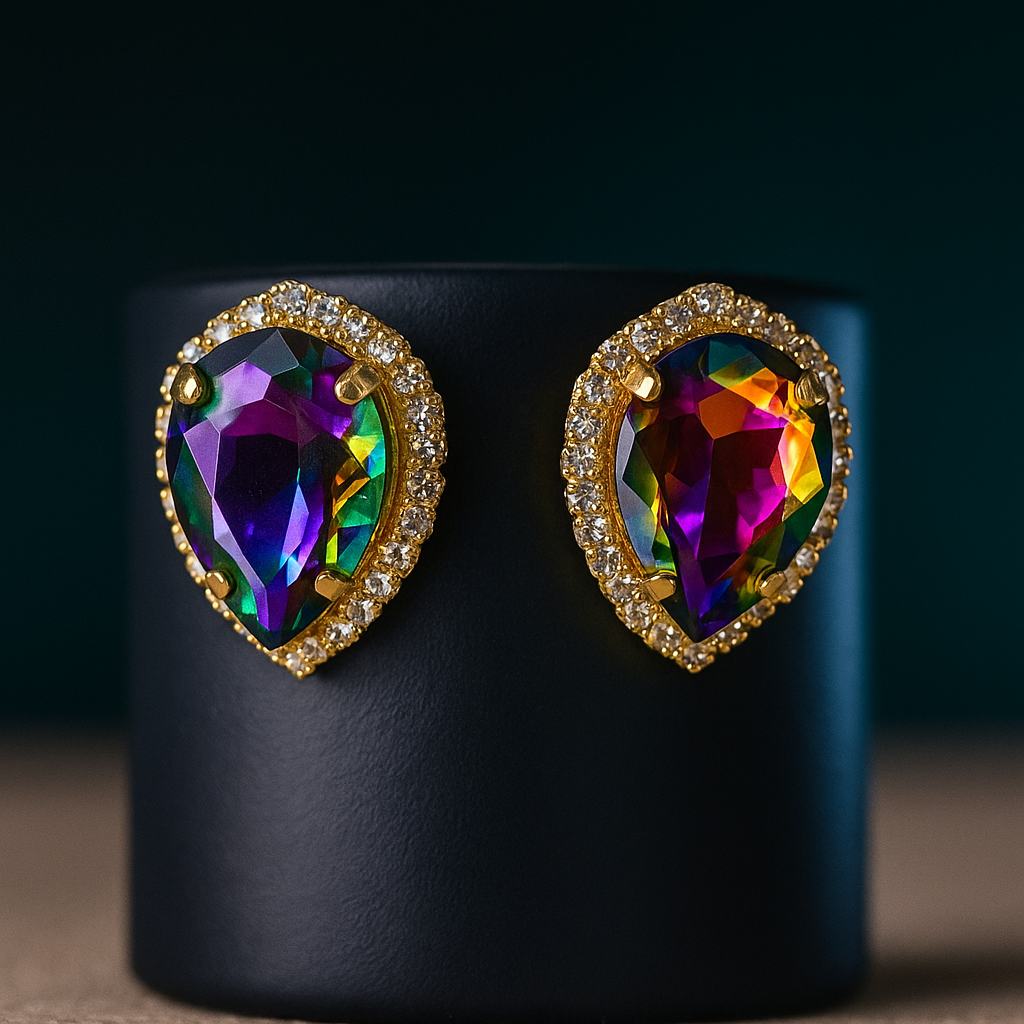 Iridescent Teardrop Earrings