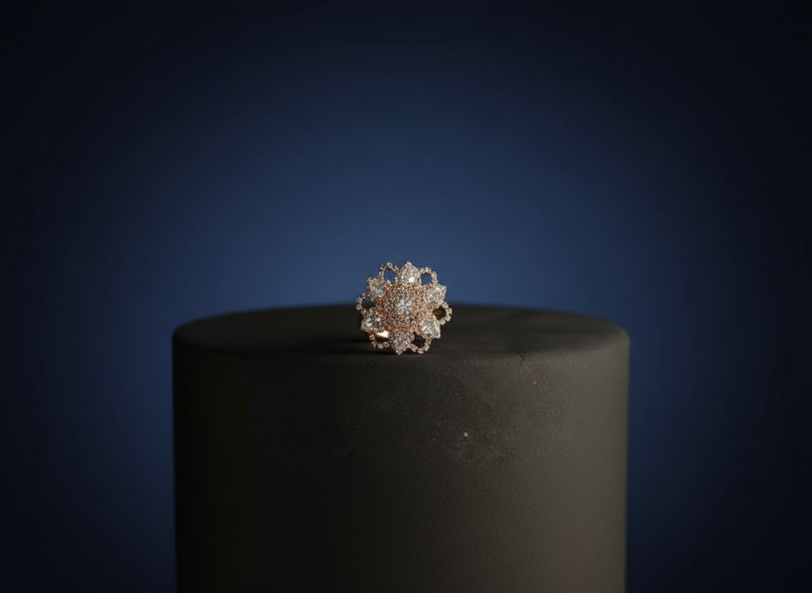 Elegant Floral Gold Rings