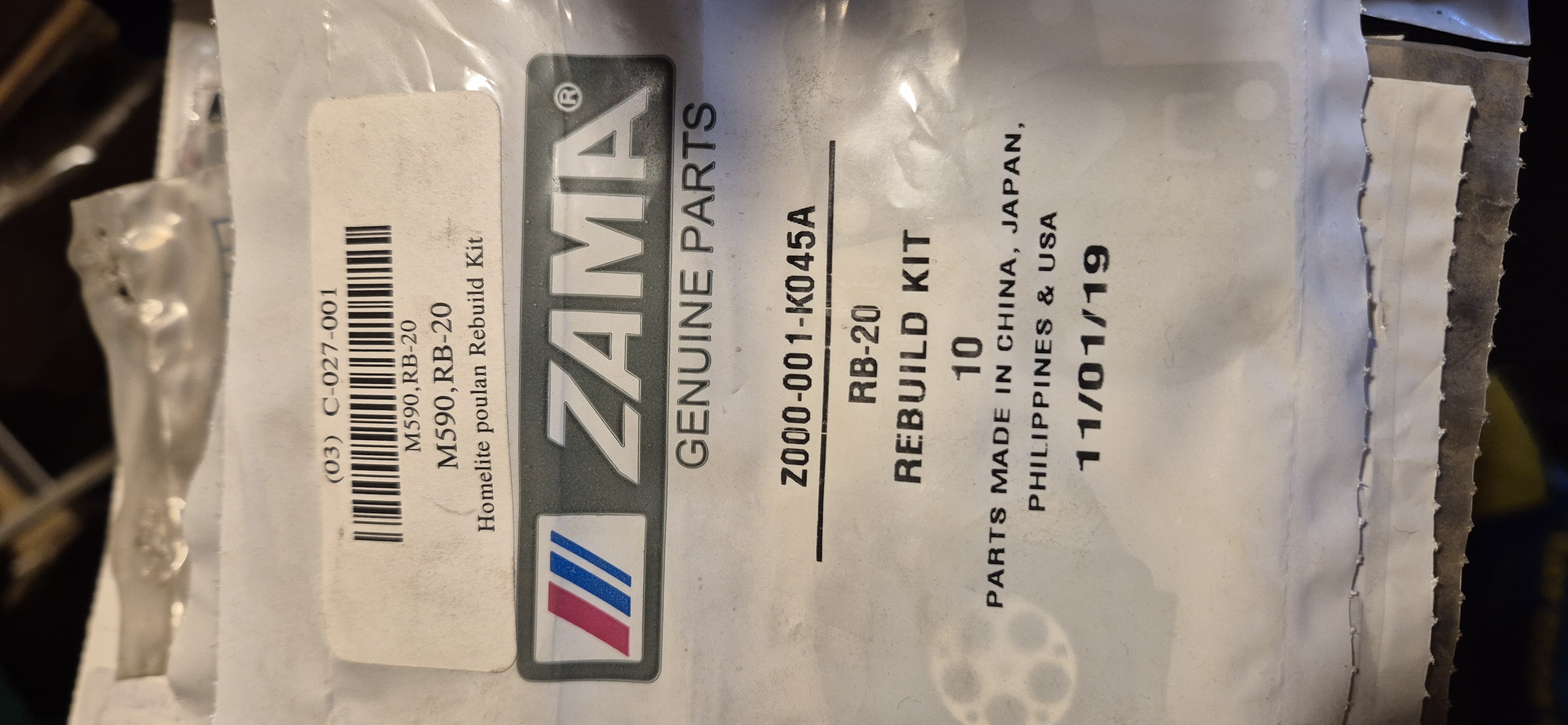 Zama RB-20 Rebuild Kit