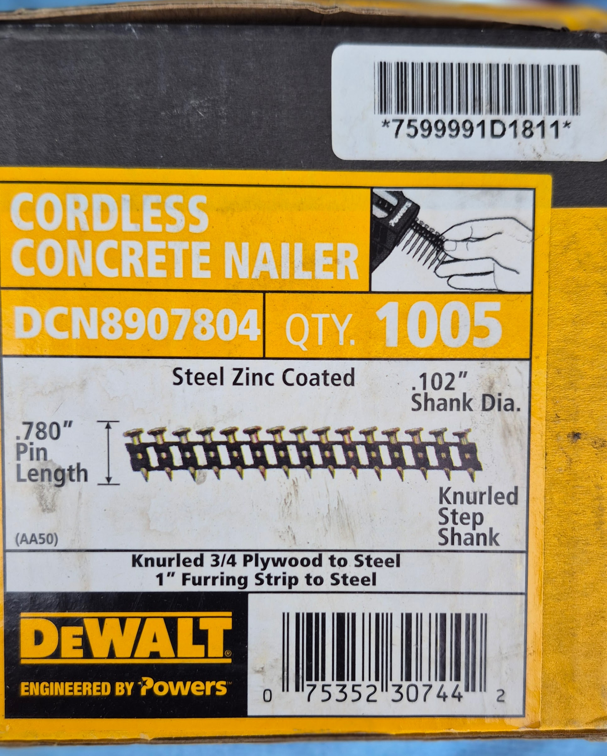 Cordless Concrete Nailer Pins