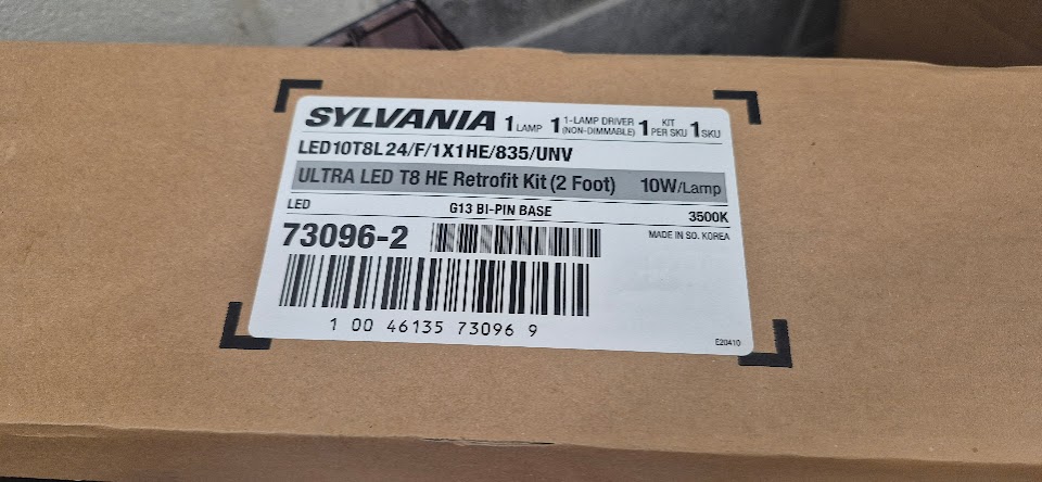 Sylvania Ultra LED T8 HE Retrofit Kit (2 Foot)