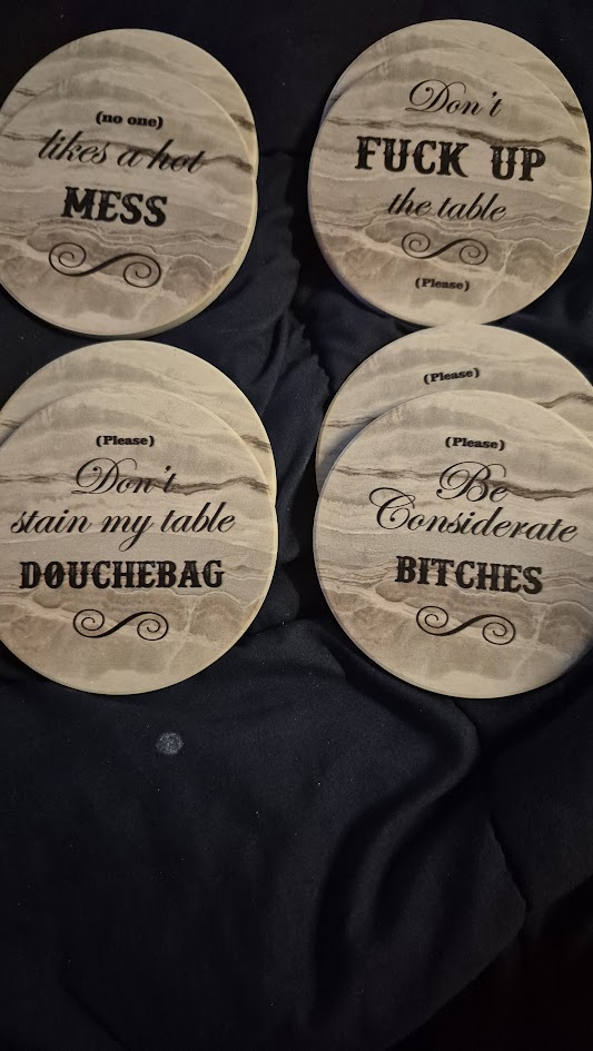 Funny Engraved Wooden Coasters