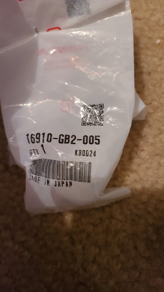 Honda Genuine Part 16910-GB2-005