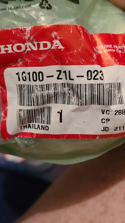 Honda Genuine Spare Part (16100-Z1L-023)