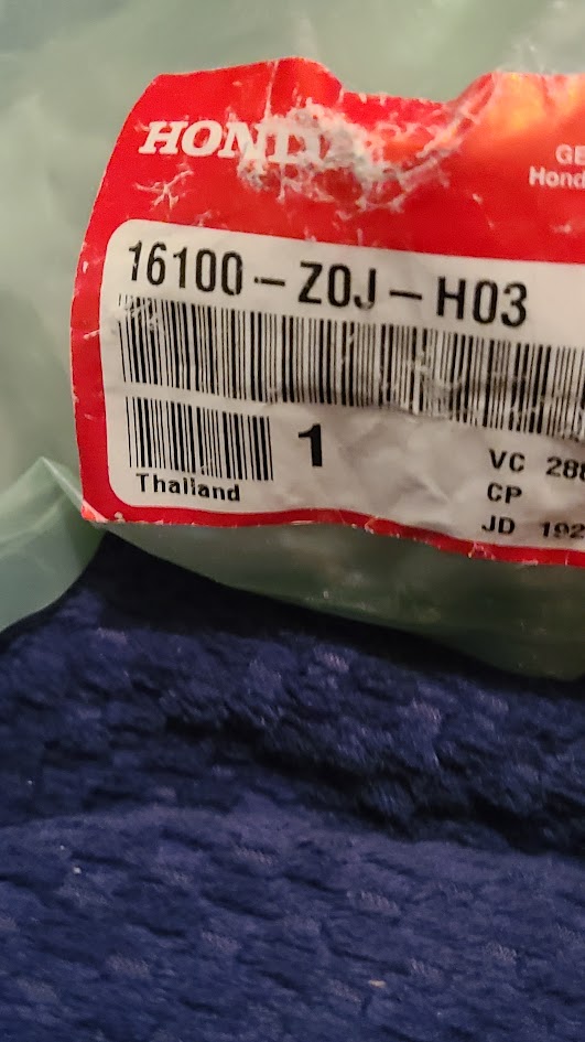 Honda Genuine Part 16100-Z0J-H03