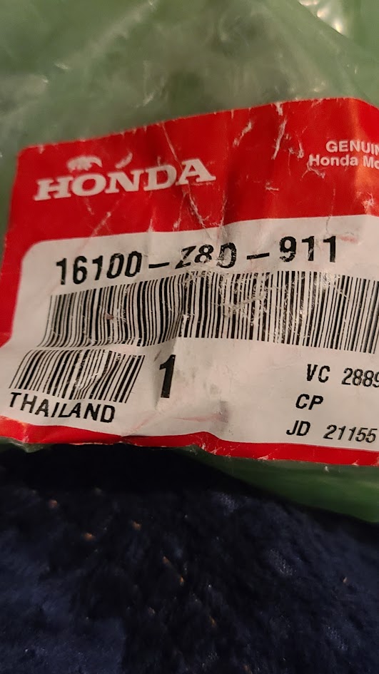 Honda Genuine Part 16100-Z8D-911