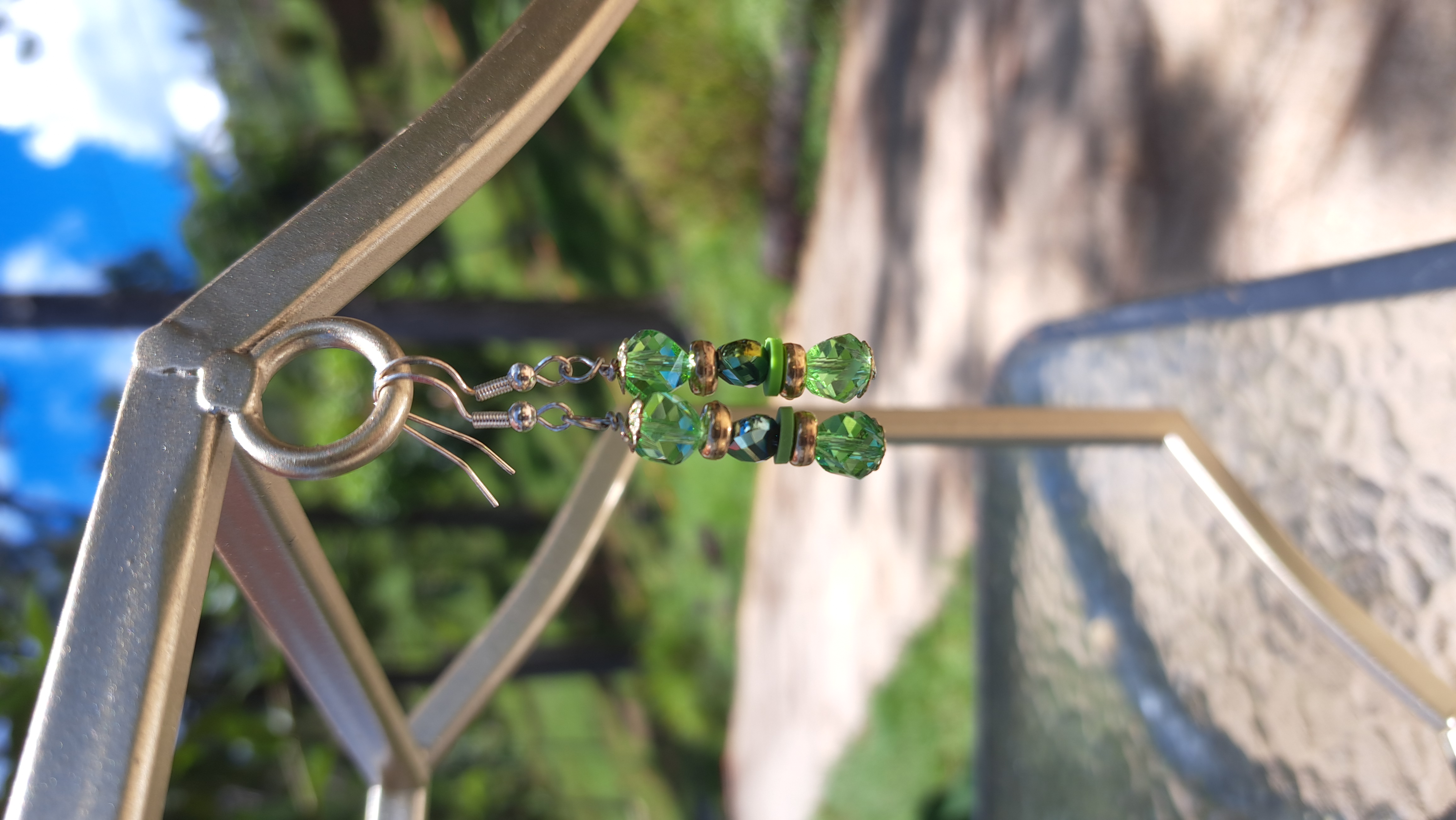 Green Beaded Earrings