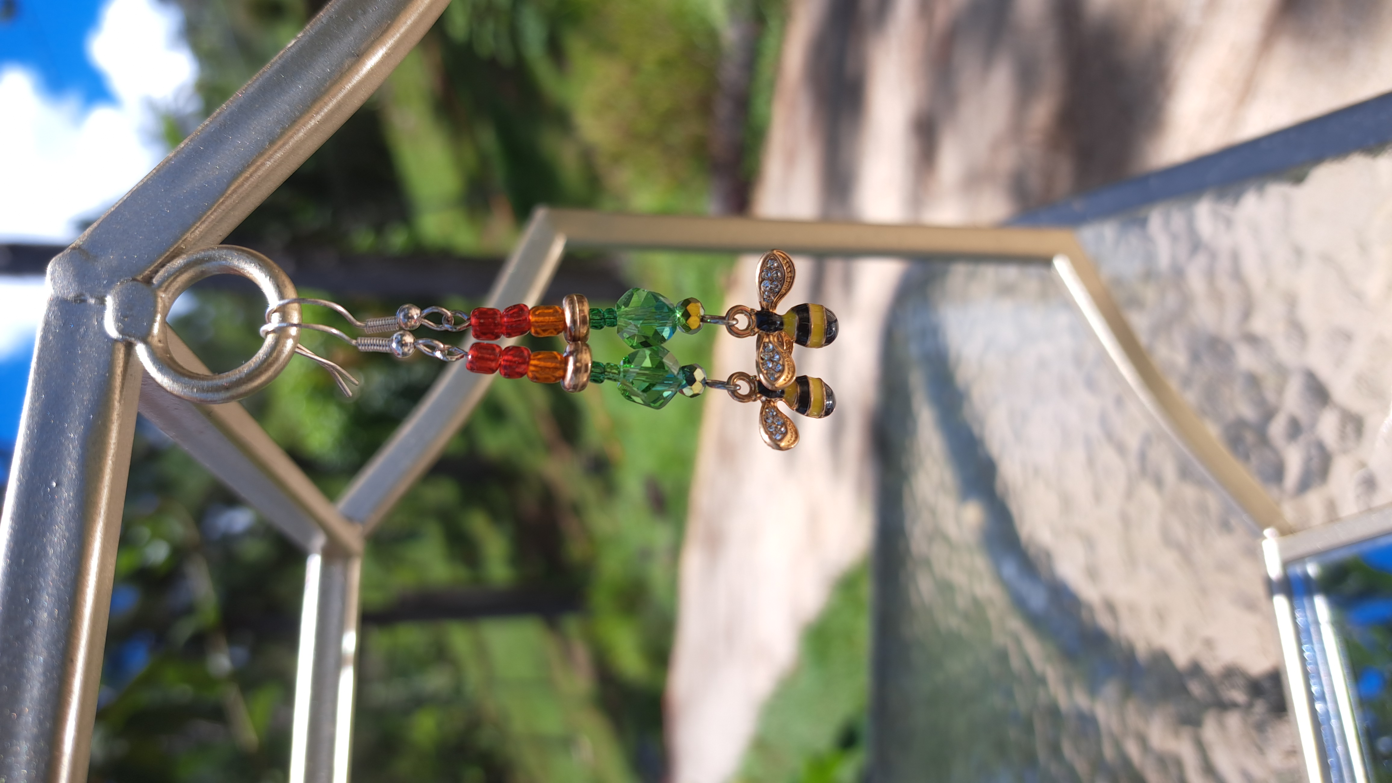 Beaded Bee Earrings