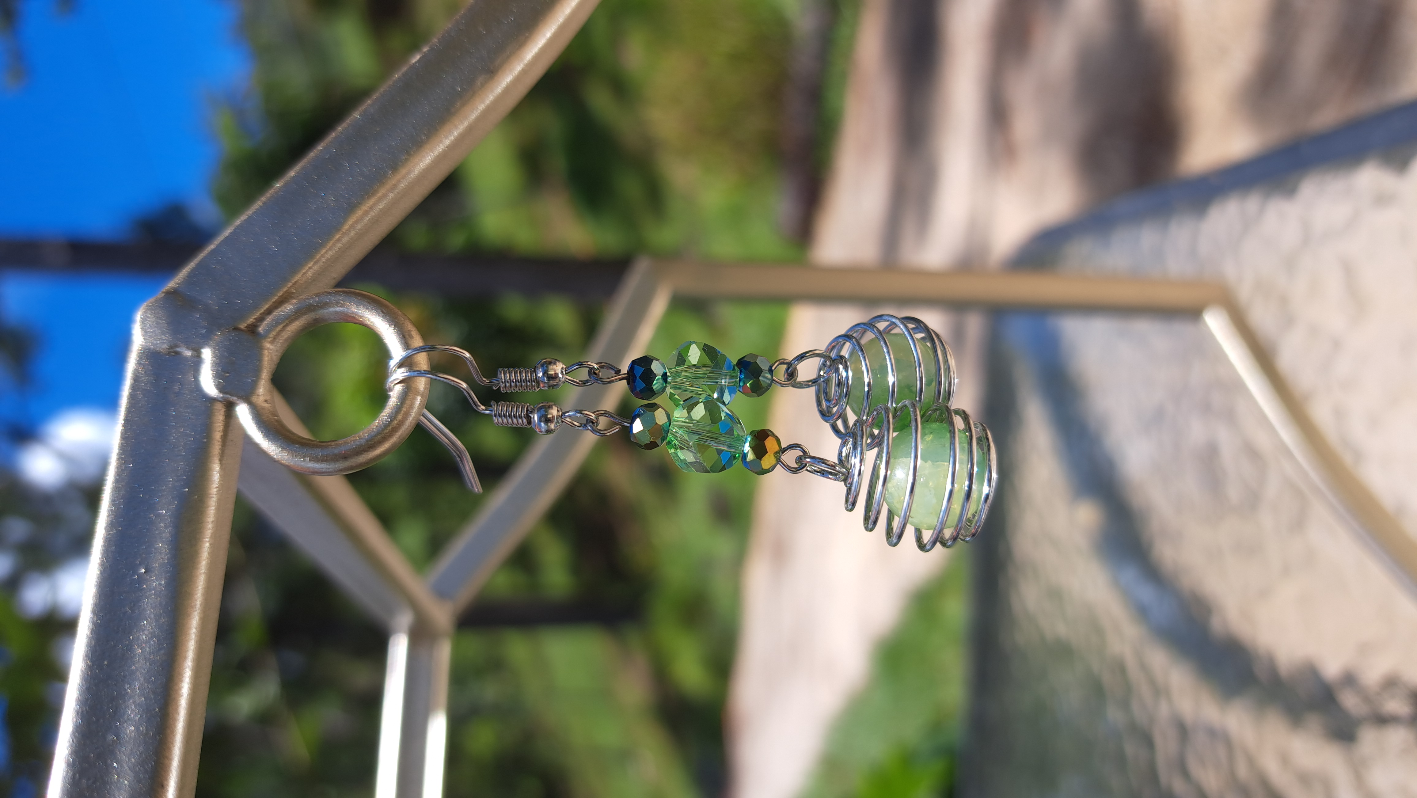 Handmade Beaded Spiral Earrings