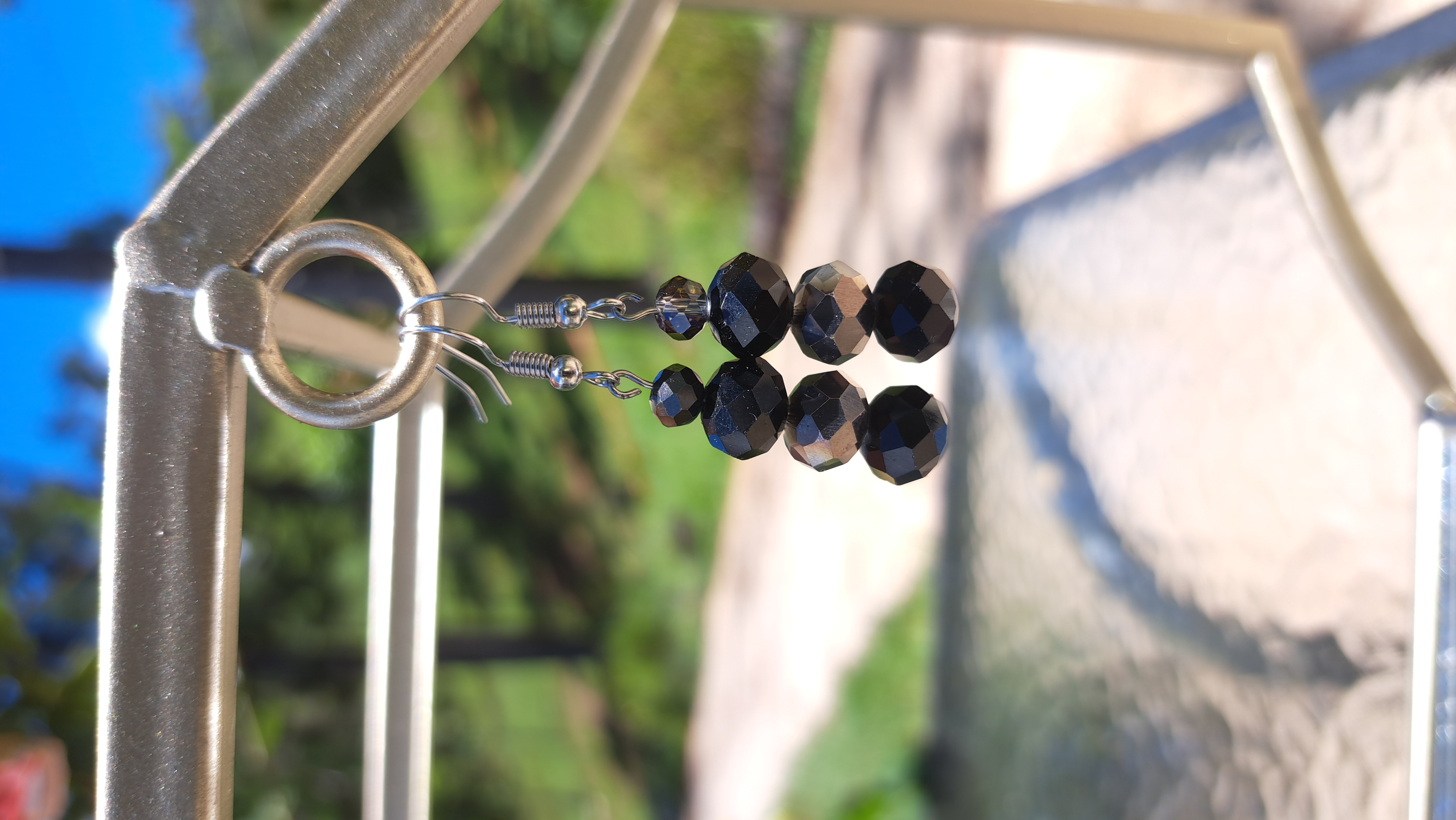 Black Beaded Earrings
