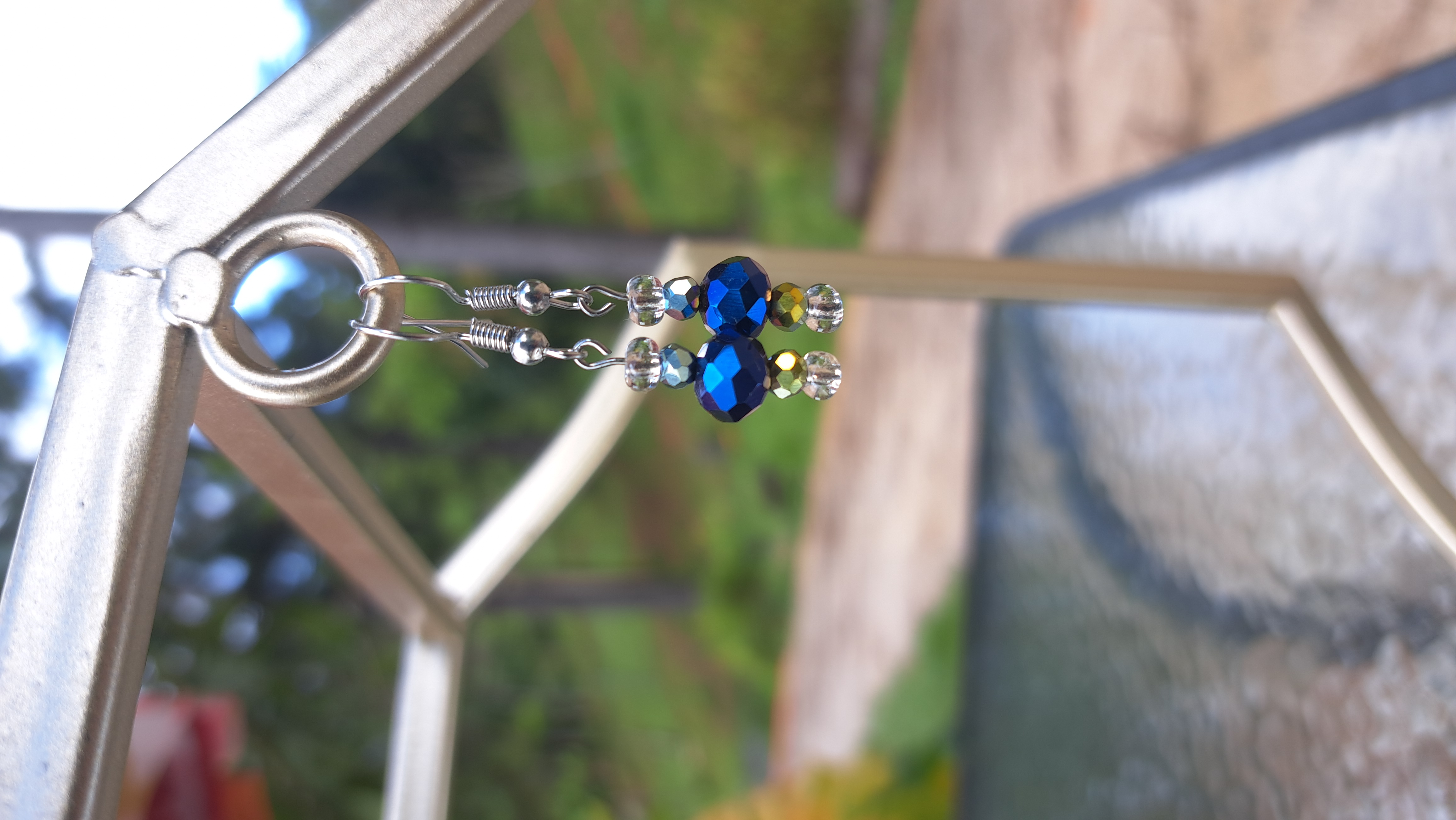 Dark Blue Crystal Earrings