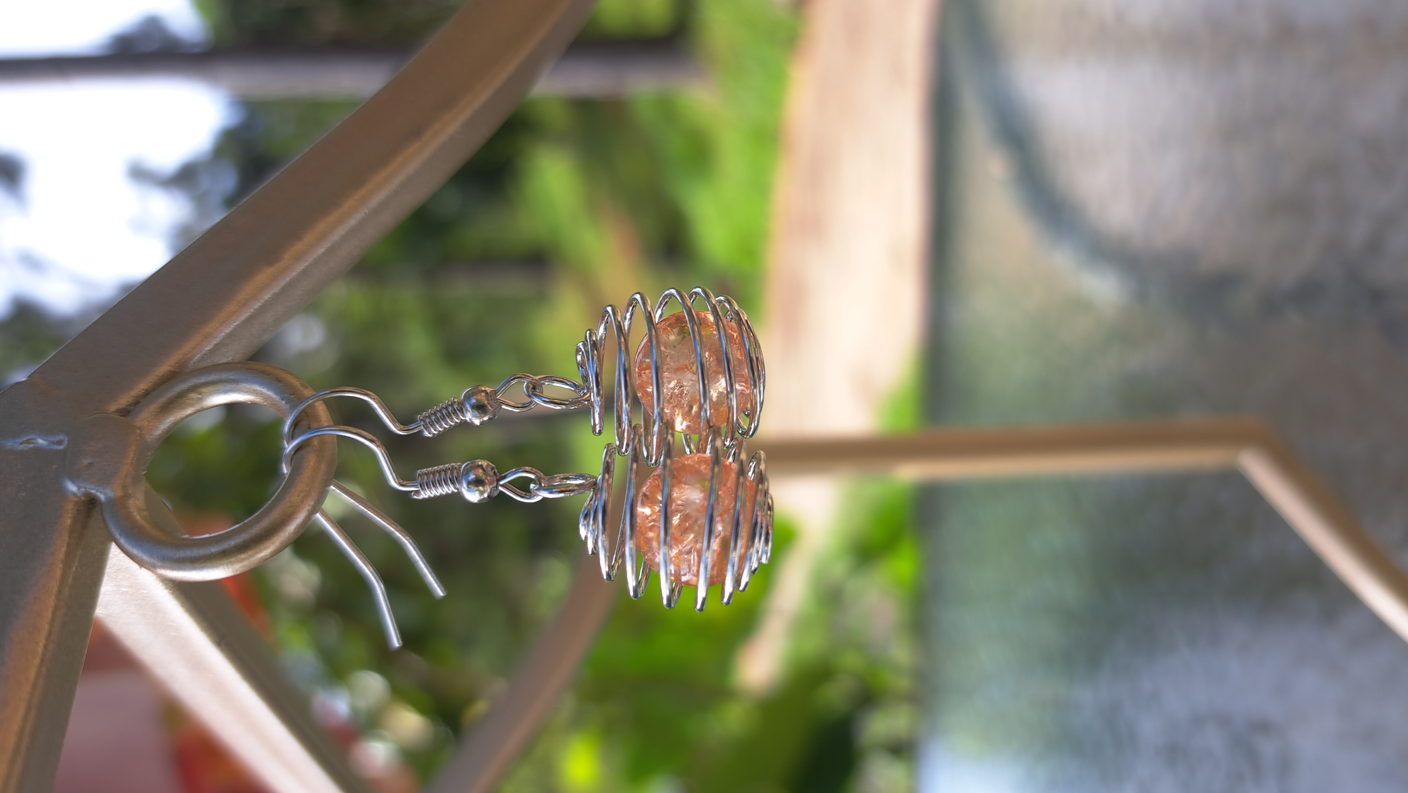 Wire Wrap Gemstone Earrings