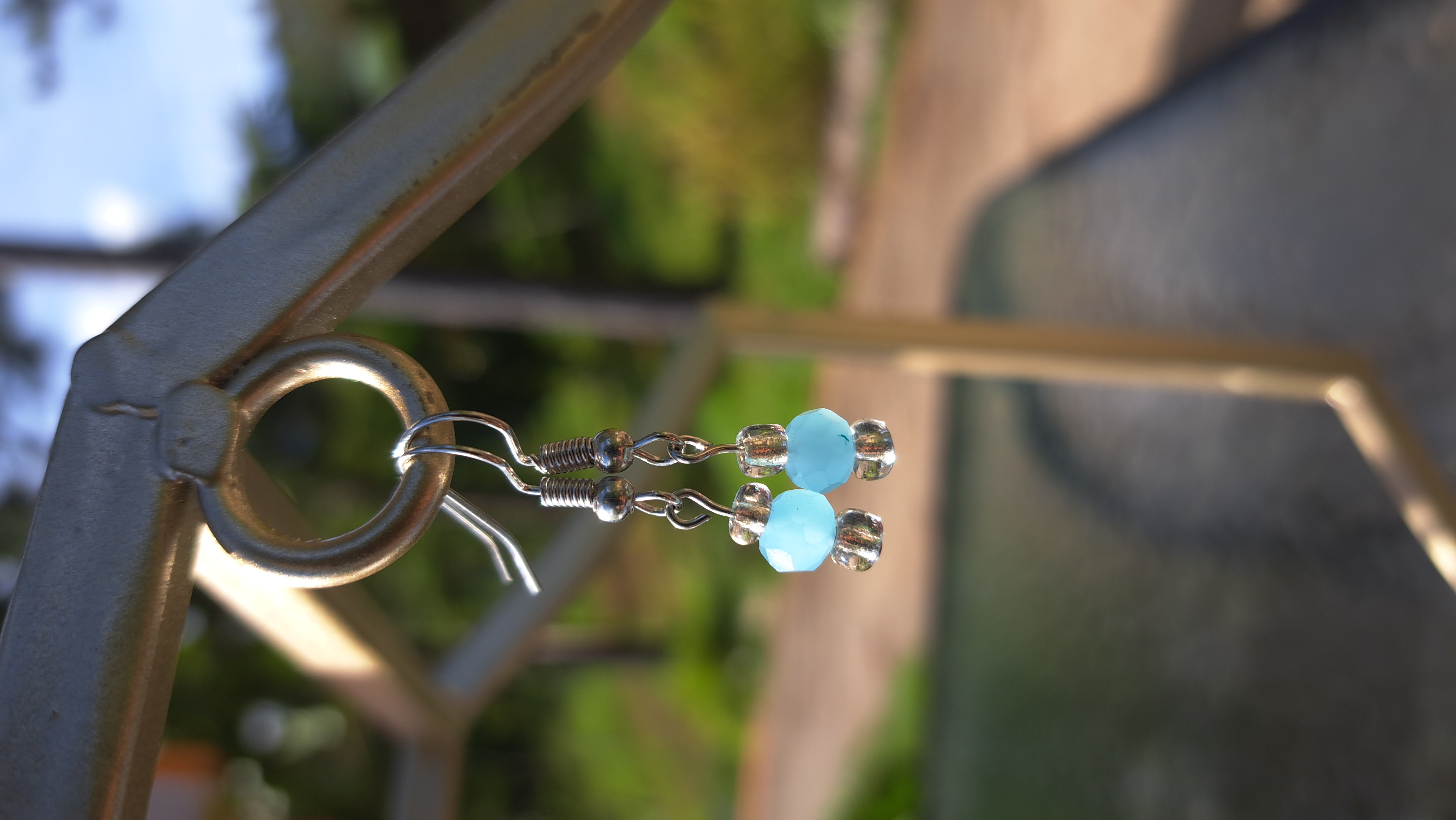 Elegant Blue Beaded Earrings
