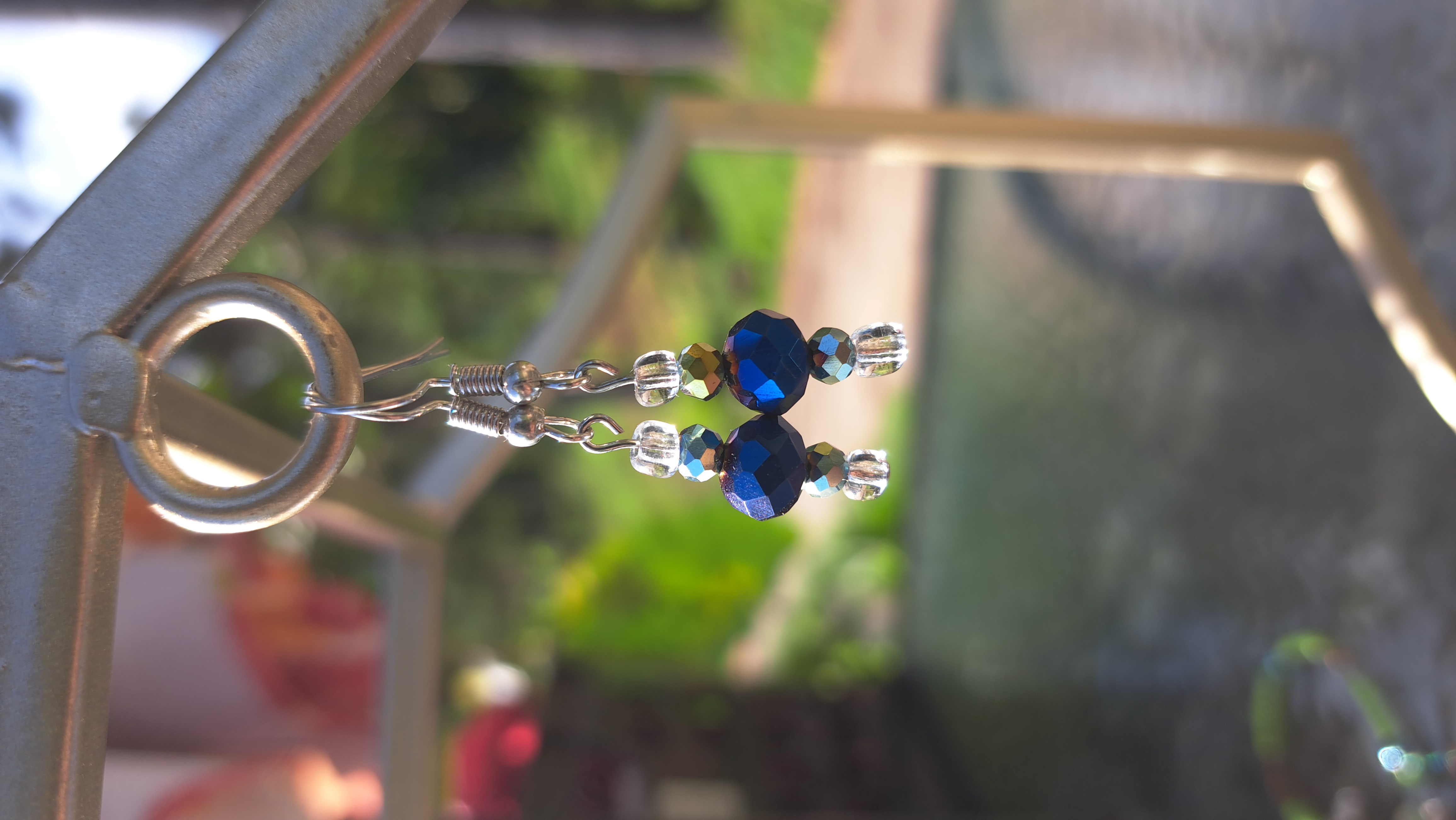 Blue Beaded Earrings